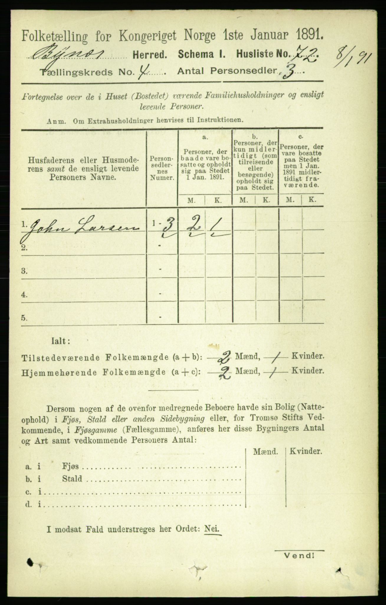 RA, 1891 census for 1655 Byneset, 1891, p. 1580