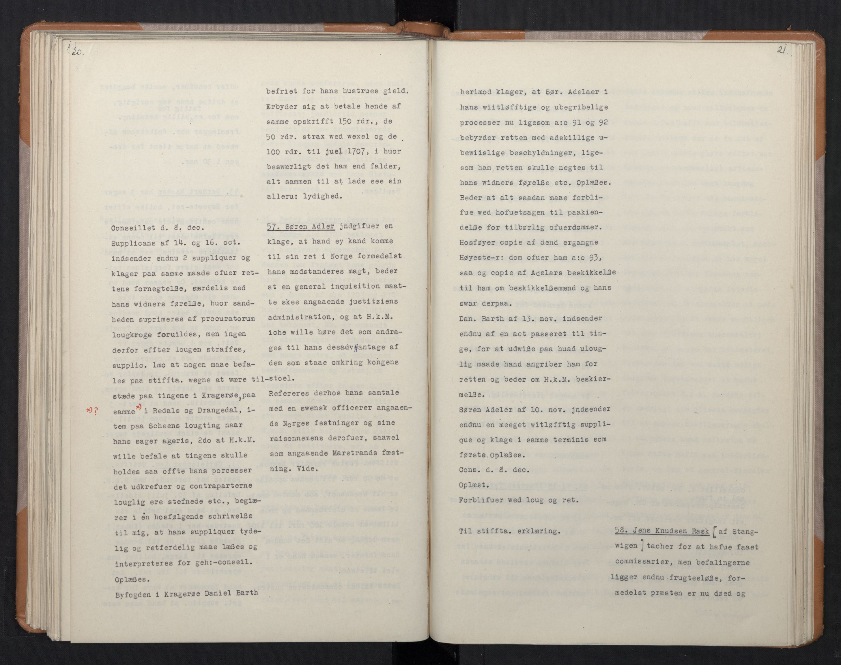 Avskriftsamlingen, RA/EA-4022/F/Fa/L0074: Supplikker, 1706, p. 164