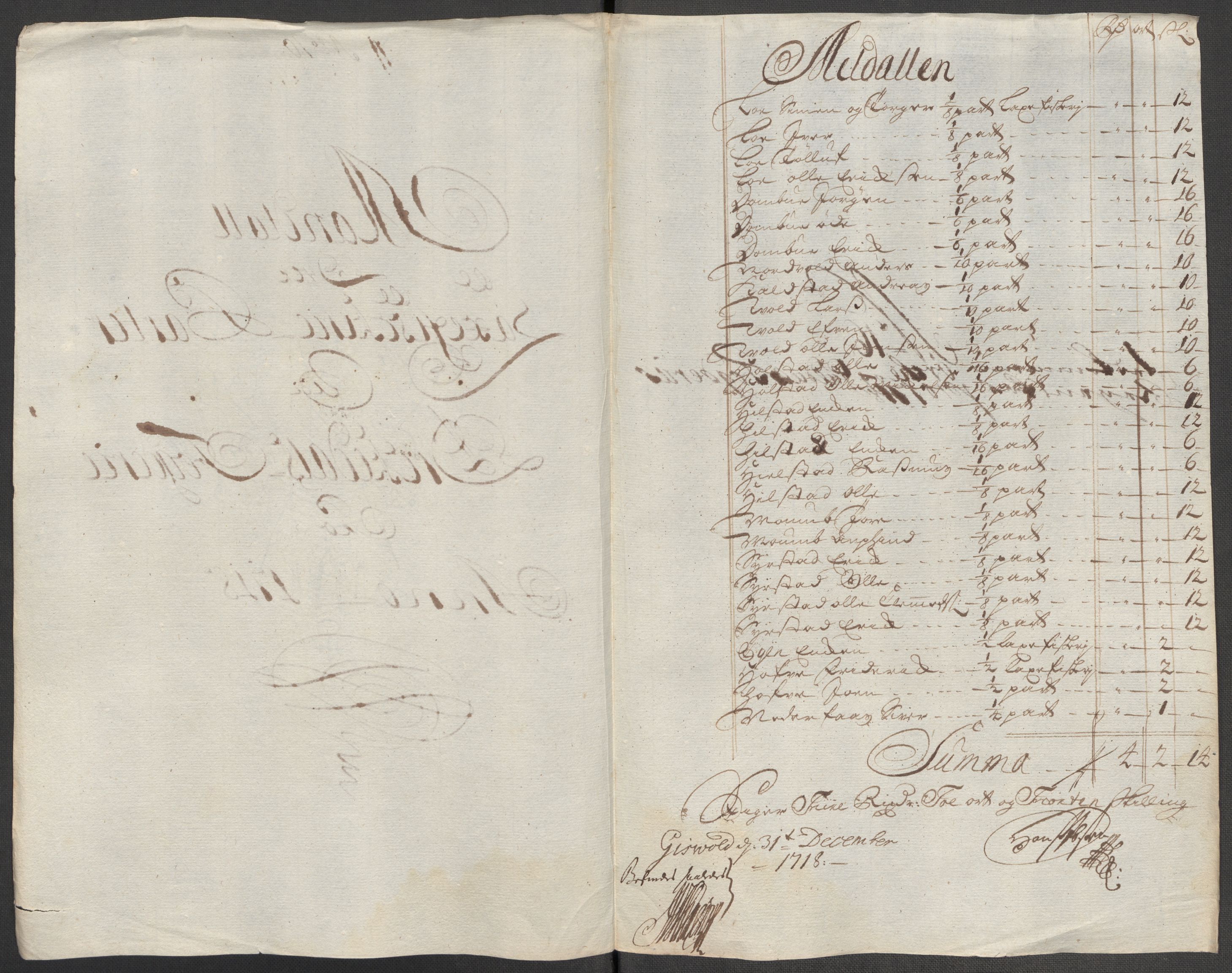 Rentekammeret inntil 1814, Reviderte regnskaper, Fogderegnskap, RA/EA-4092/R60/L3971: Fogderegnskap Orkdal og Gauldal, 1718, p. 151
