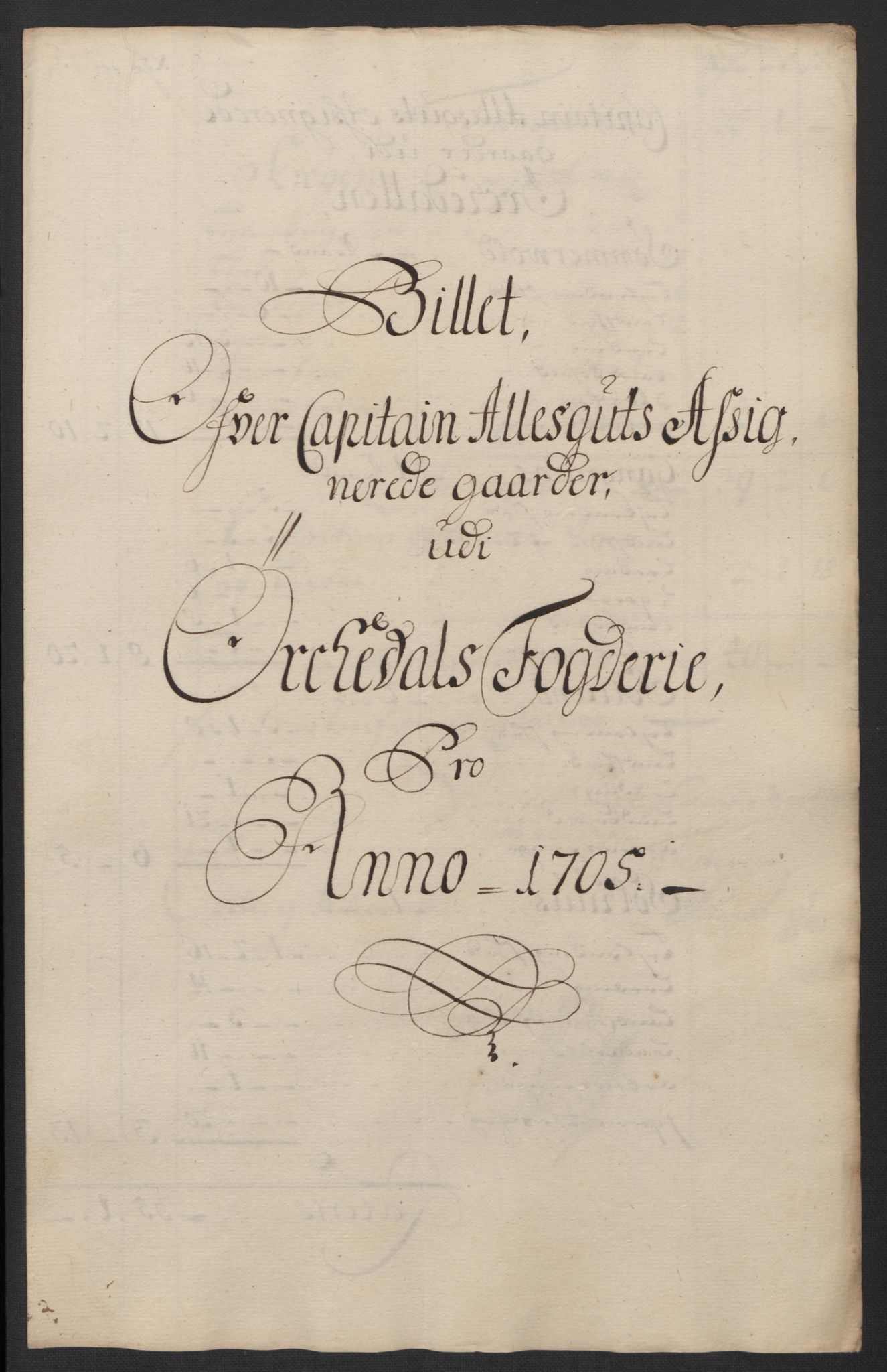 Rentekammeret inntil 1814, Reviderte regnskaper, Fogderegnskap, RA/EA-4092/R60/L3955: Fogderegnskap Orkdal og Gauldal, 1705, p. 216