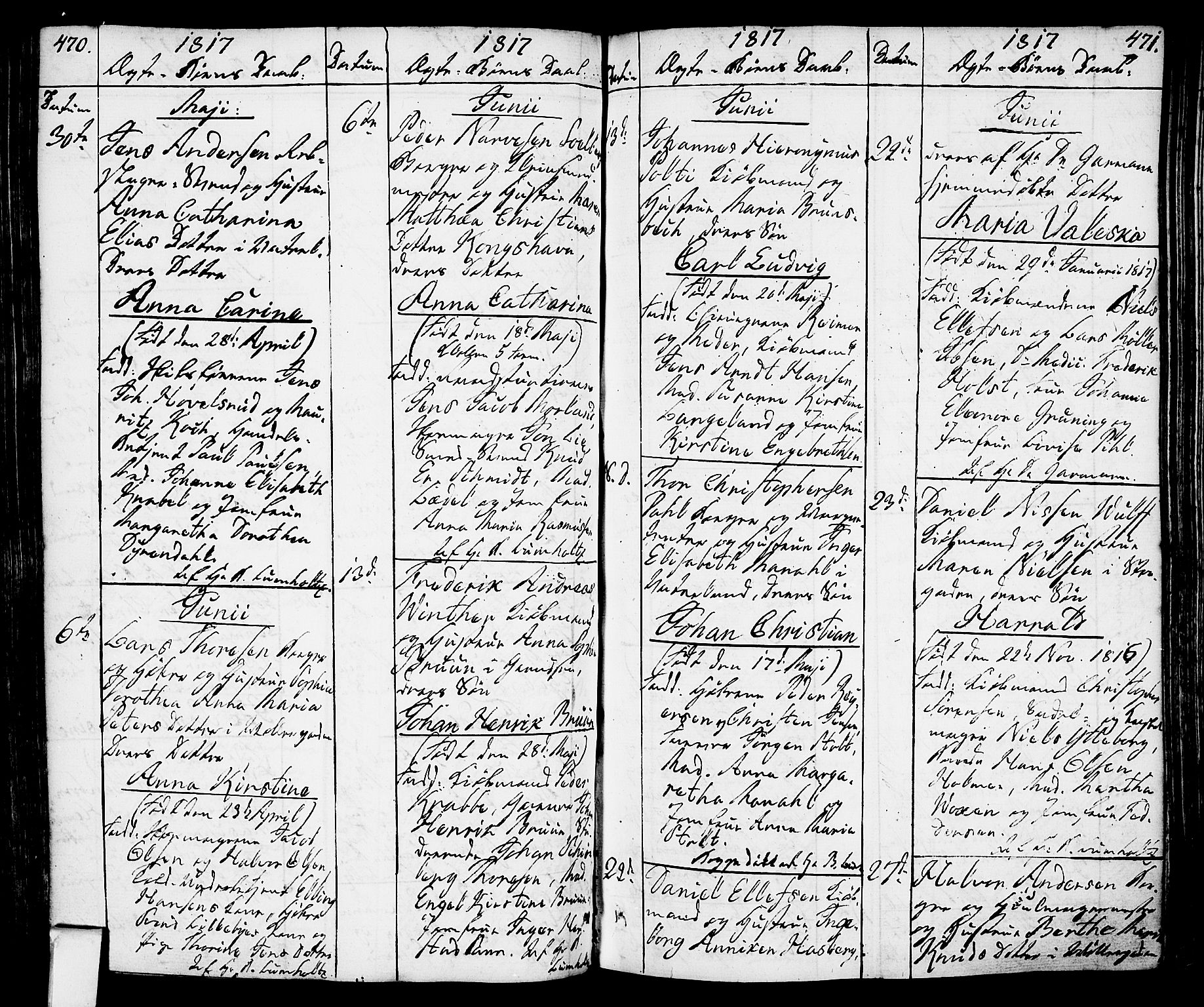 Oslo domkirke Kirkebøker, SAO/A-10752/F/Fa/L0006: Parish register (official) no. 6, 1807-1817, p. 470-471