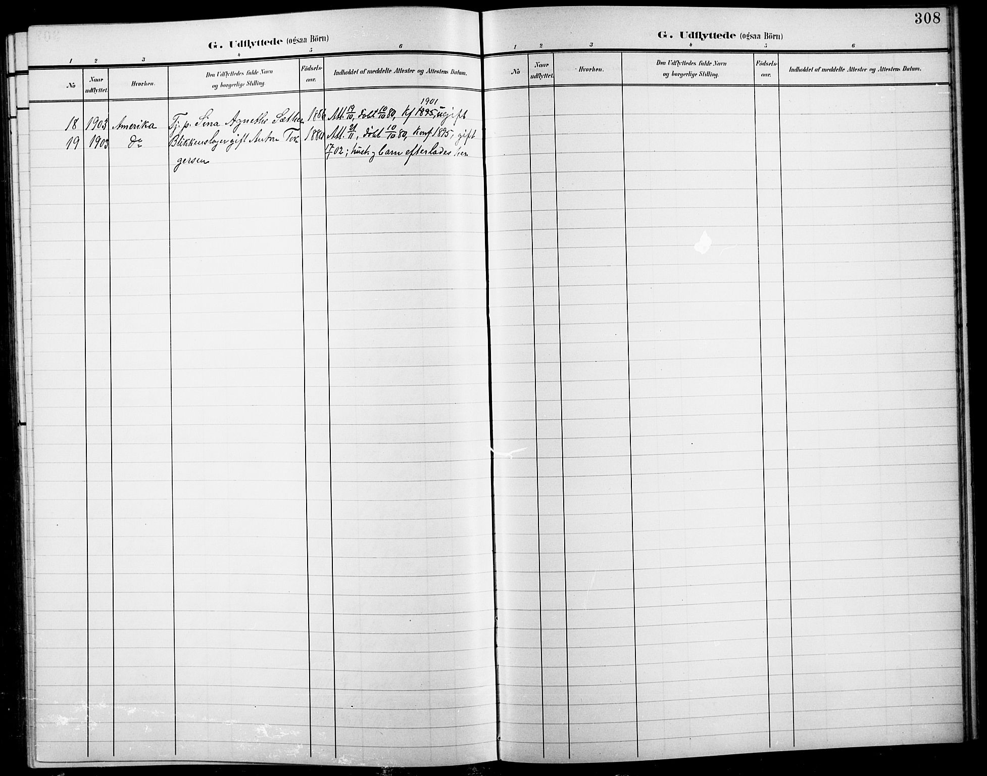 Fåberg prestekontor, AV/SAH-PREST-086/H/Ha/Hab/L0012: Parish register (copy) no. 12, 1903-1924, p. 308