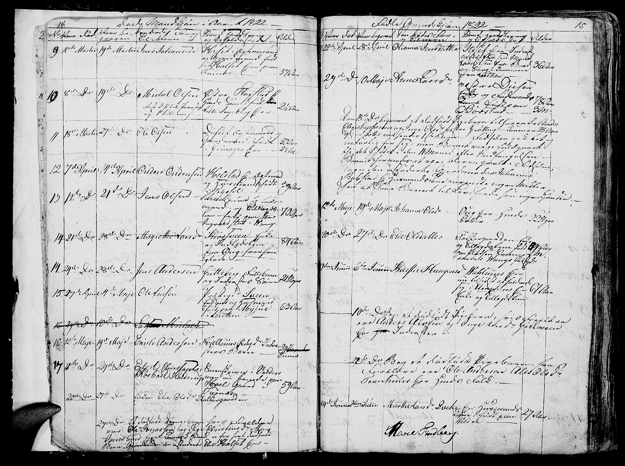 Vang prestekontor, Hedmark, SAH/PREST-008/H/Ha/Hab/L0006: Parish register (copy) no. 6, 1819-1832, p. 14-15
