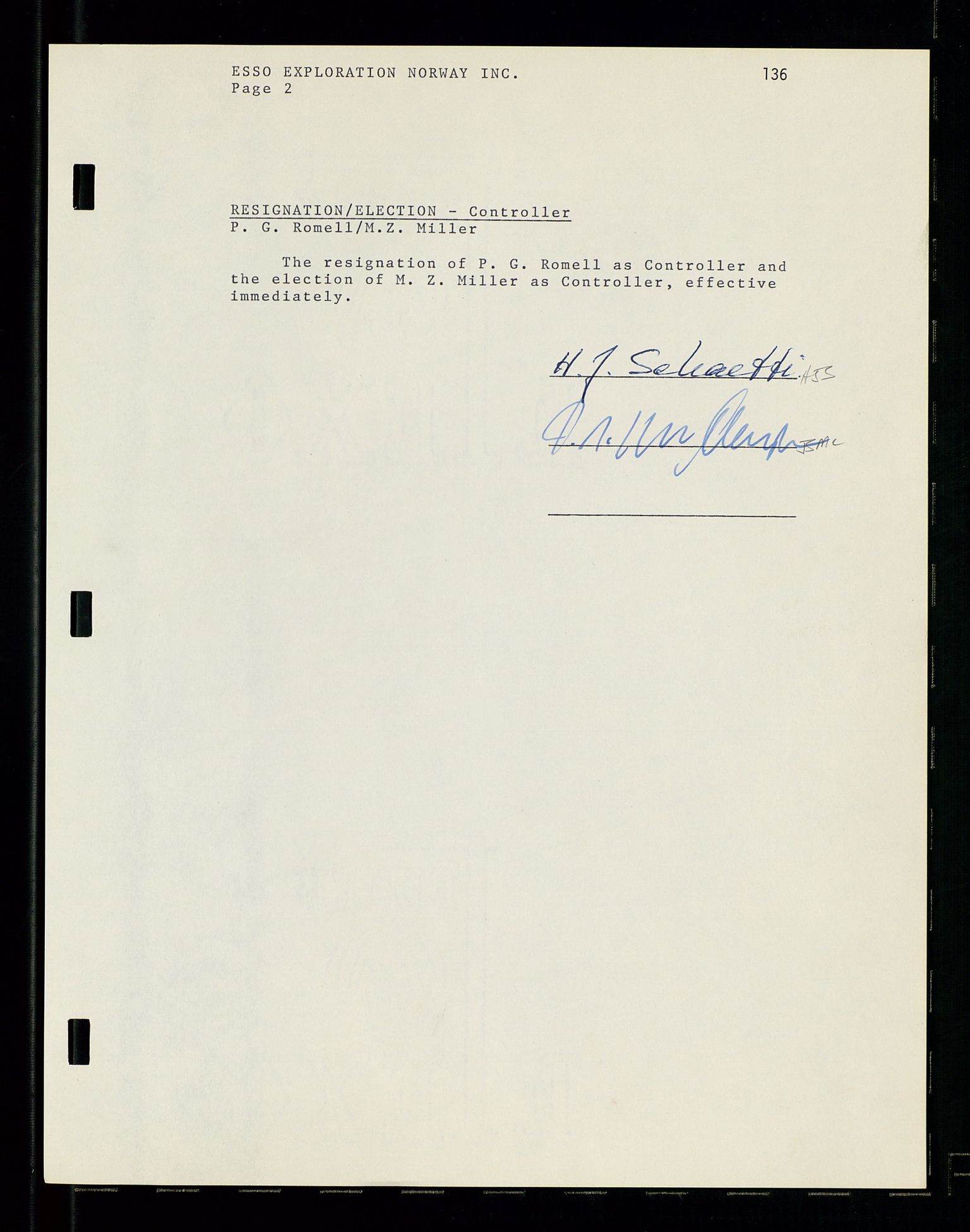 Pa 1512 - Esso Exploration and Production Norway Inc., SAST/A-101917/A/Aa/L0001/0001: Styredokumenter / Corporate records, By-Laws, Board meeting minutes, Incorporations, 1965-1975