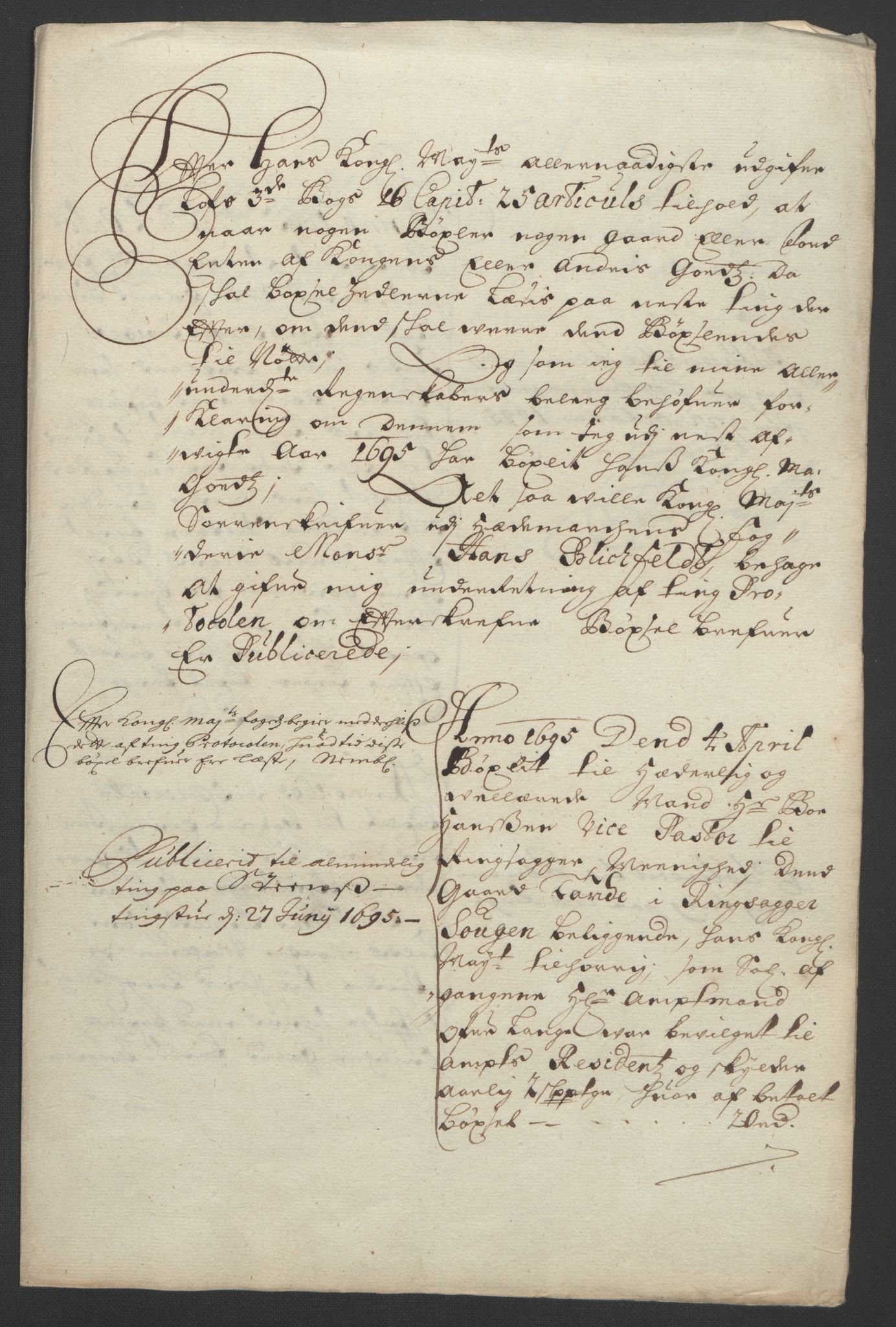 Rentekammeret inntil 1814, Reviderte regnskaper, Fogderegnskap, RA/EA-4092/R16/L1036: Fogderegnskap Hedmark, 1695-1696, p. 63