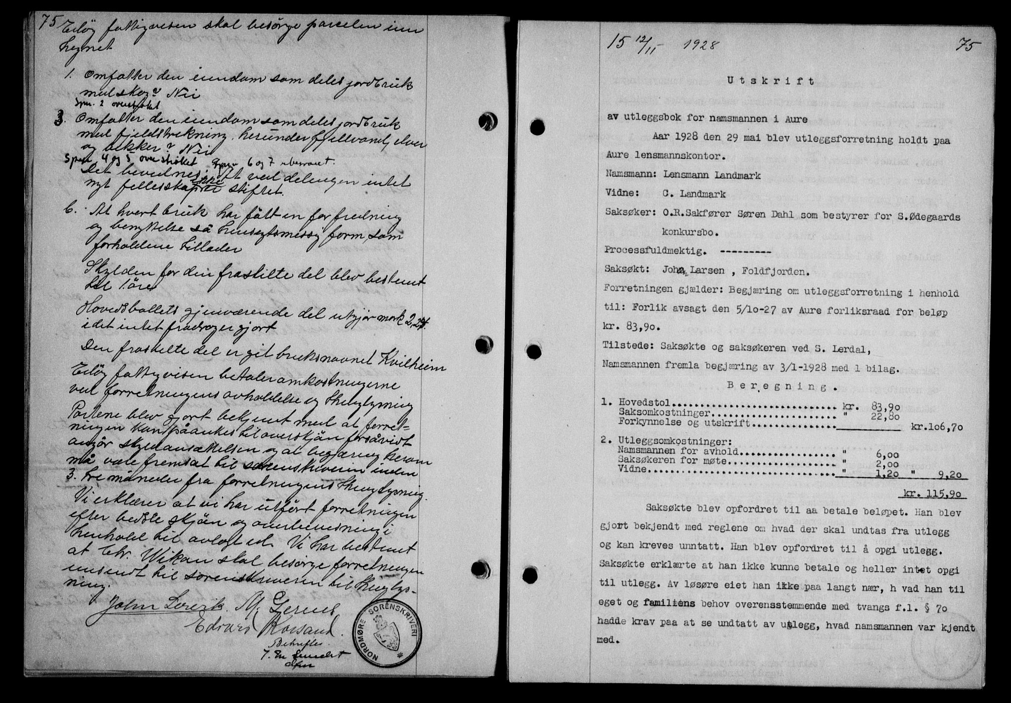 Nordmøre sorenskriveri, AV/SAT-A-4132/1/2/2Ca/L0065: Mortgage book no. 55, 1928-1929, Deed date: 12.11.1928