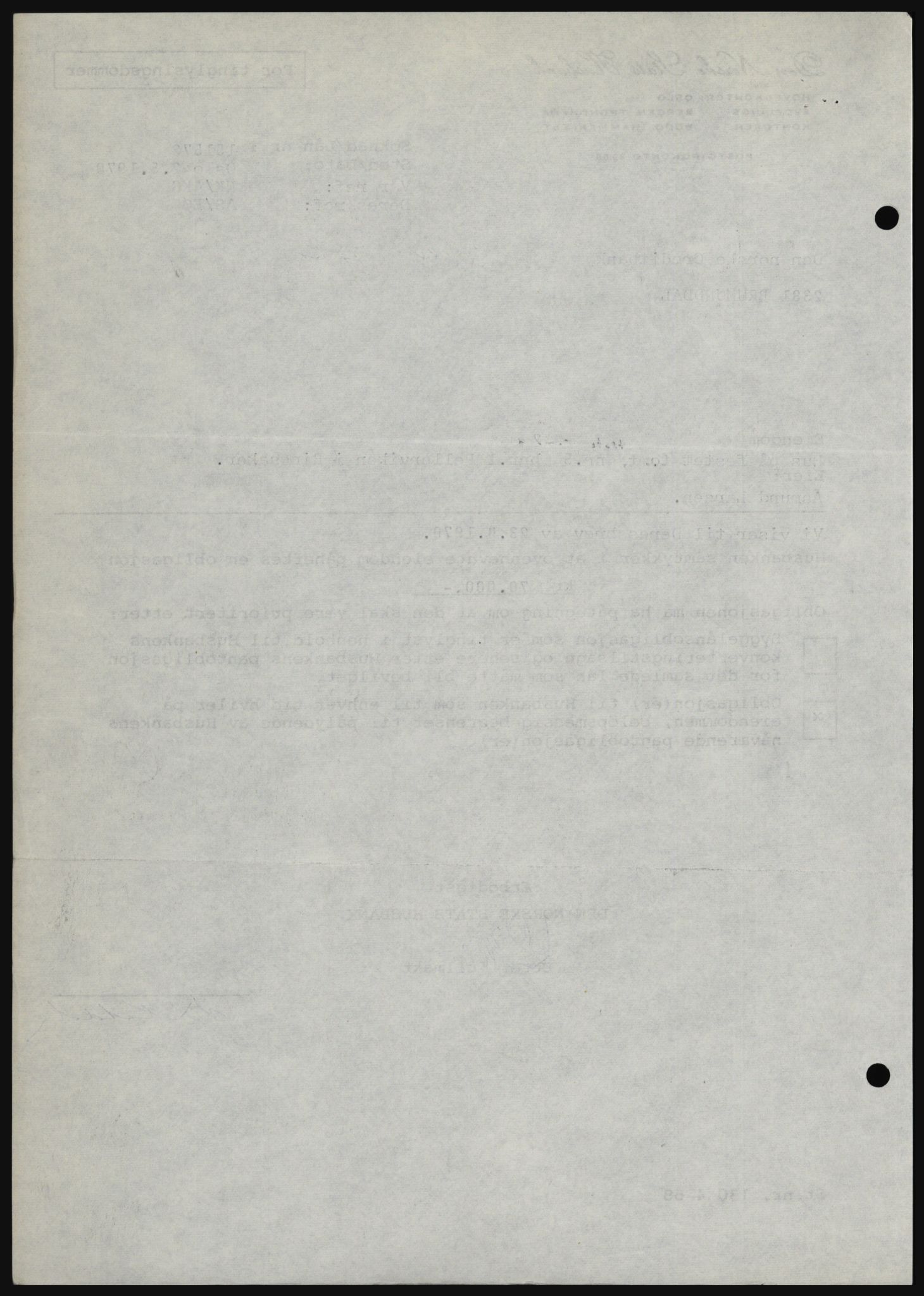 Nord-Hedmark sorenskriveri, SAH/TING-012/H/Hc/L0033: Mortgage book no. 33, 1970-1970, Diary no: : 2288/1970