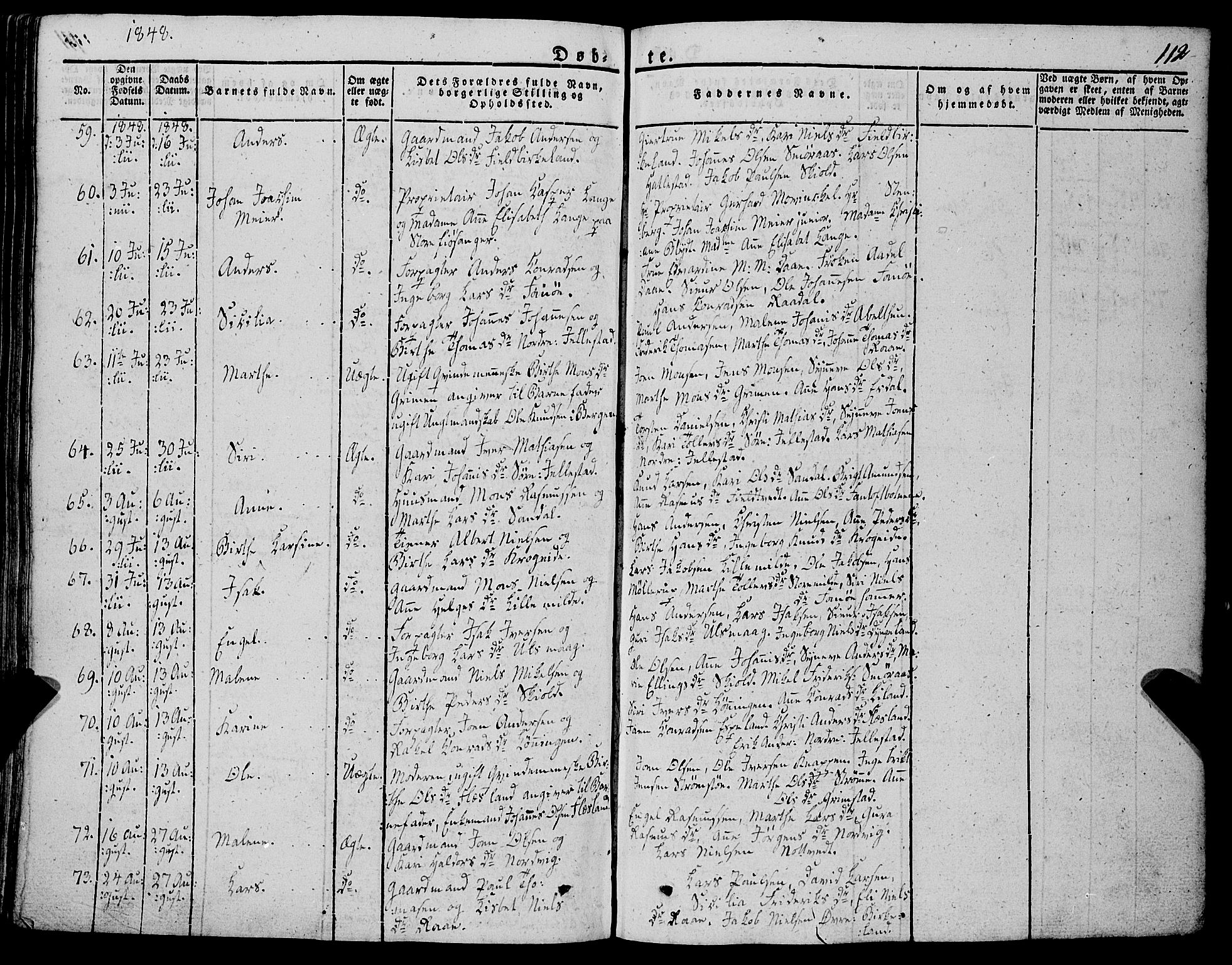 Fana Sokneprestembete, SAB/A-75101/H/Haa/Haaa/L0008: Parish register (official) no. A 8, 1829-1851, p. 112