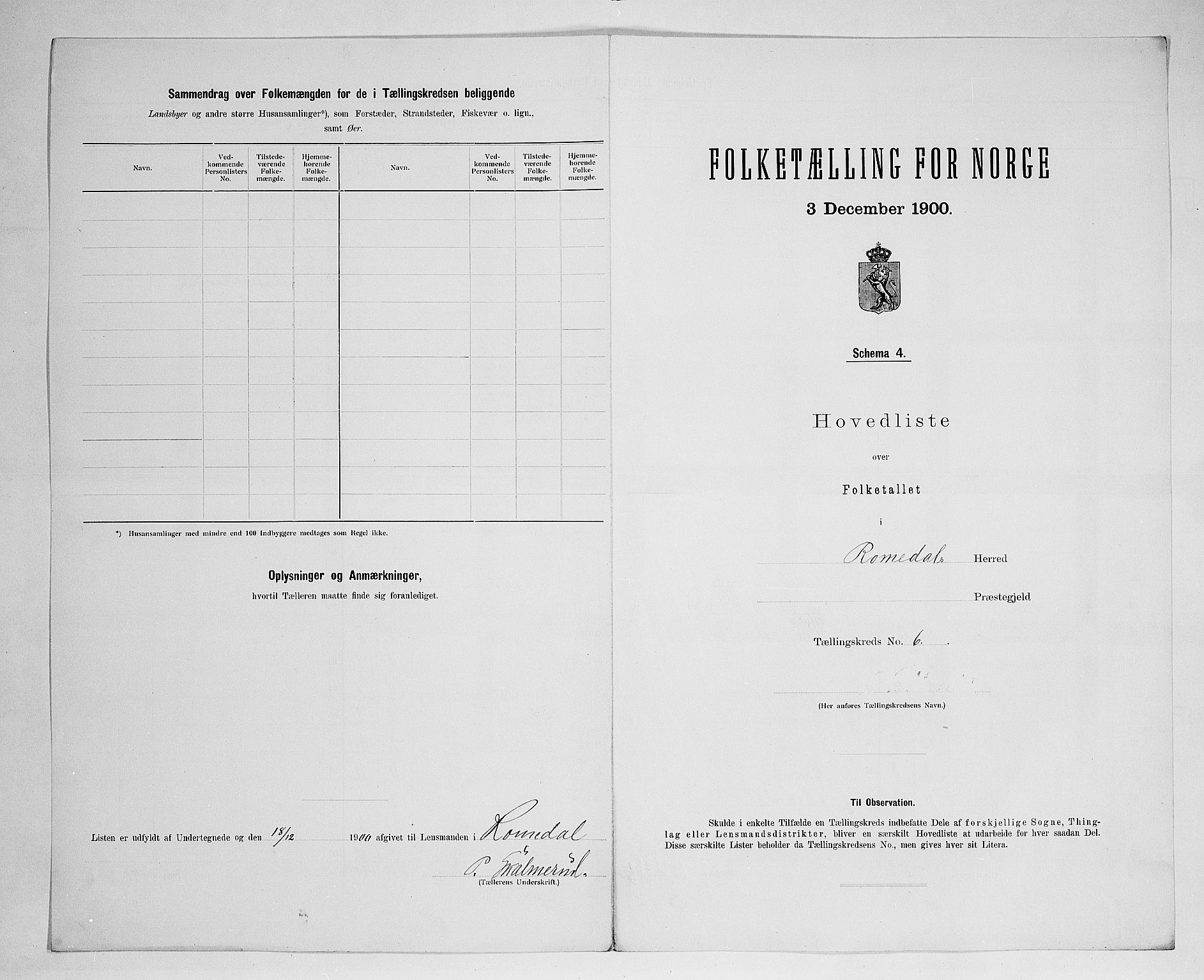 SAH, 1900 census for Romedal, 1900, p. 30