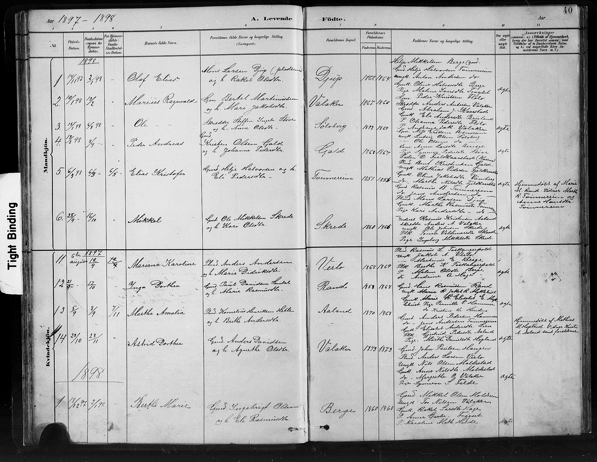 Innvik sokneprestembete, SAB/A-80501: Parish register (copy) no. C 3, 1883-1911, p. 40