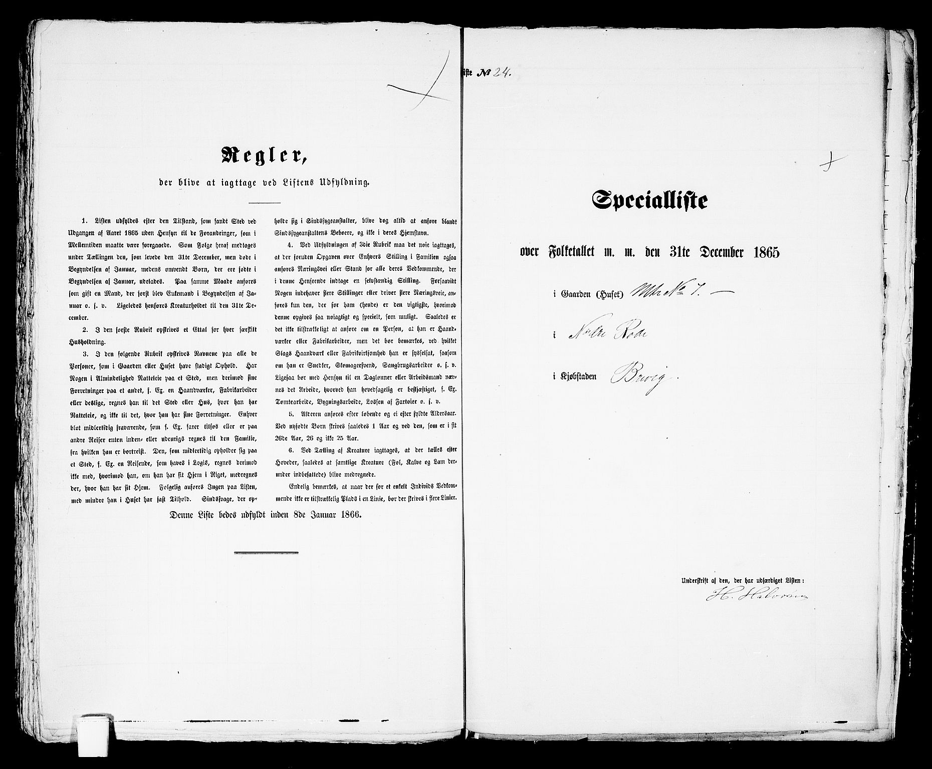 RA, 1865 census for Brevik, 1865, p. 693