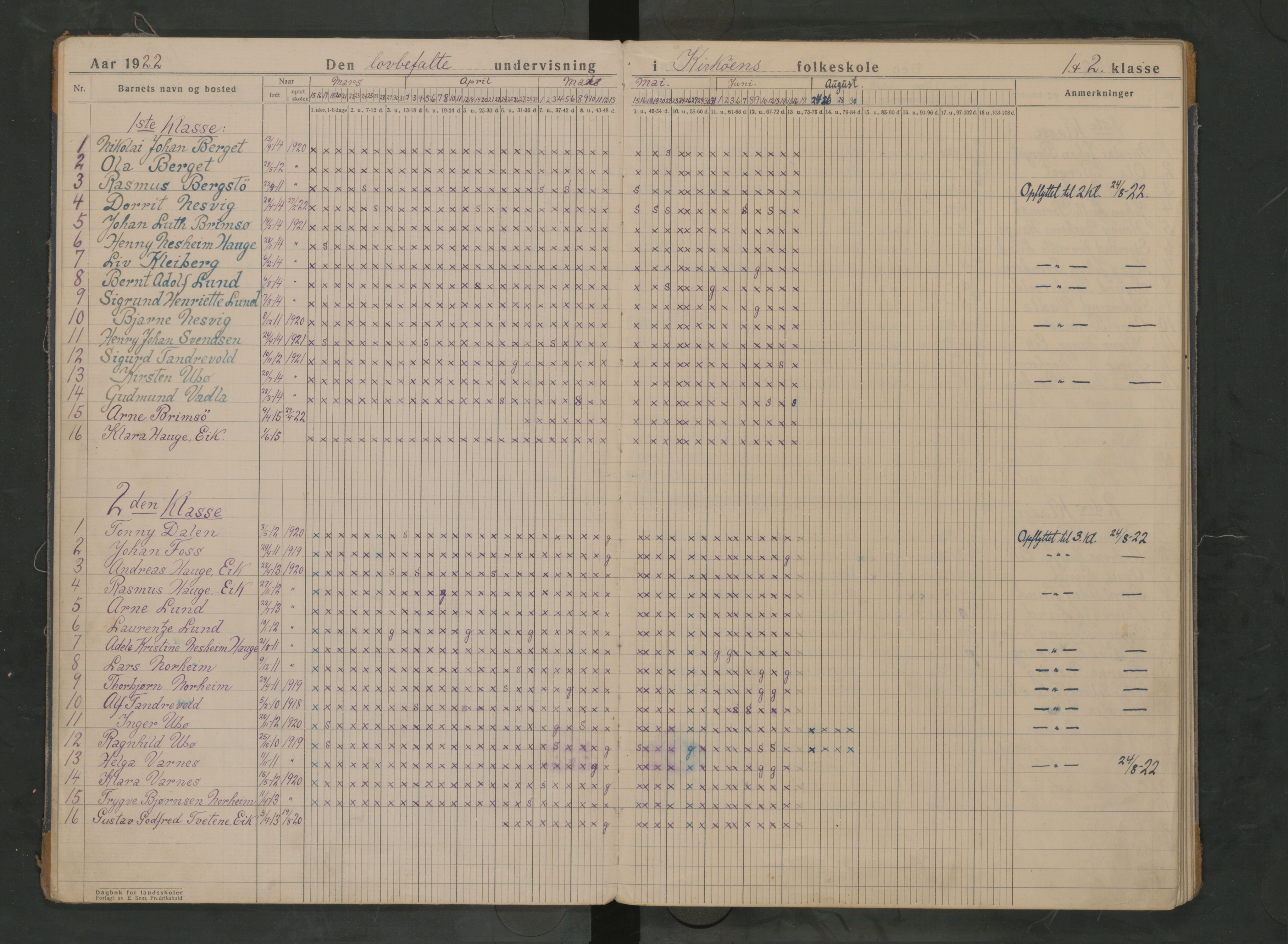 A-0901, Sjernarøy kommune. Kyrkjøy skole, BYST/A-0901/G/Ga/L0002: Dagbok, 1921-1959