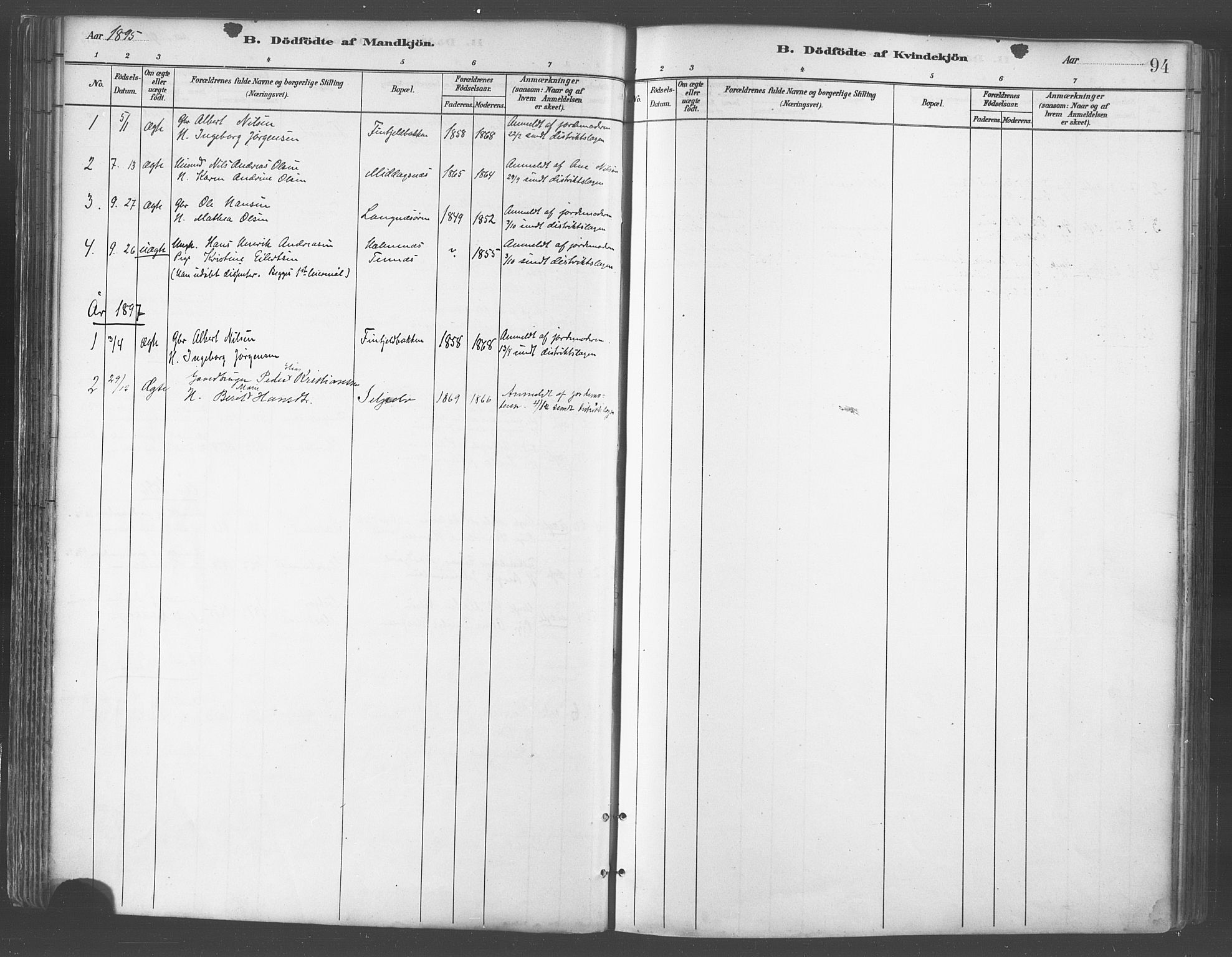 Balsfjord sokneprestembete, AV/SATØ-S-1303/G/Gaa/L0005kirke: Parish register (official) no. 5, 1884-1897, p. 94