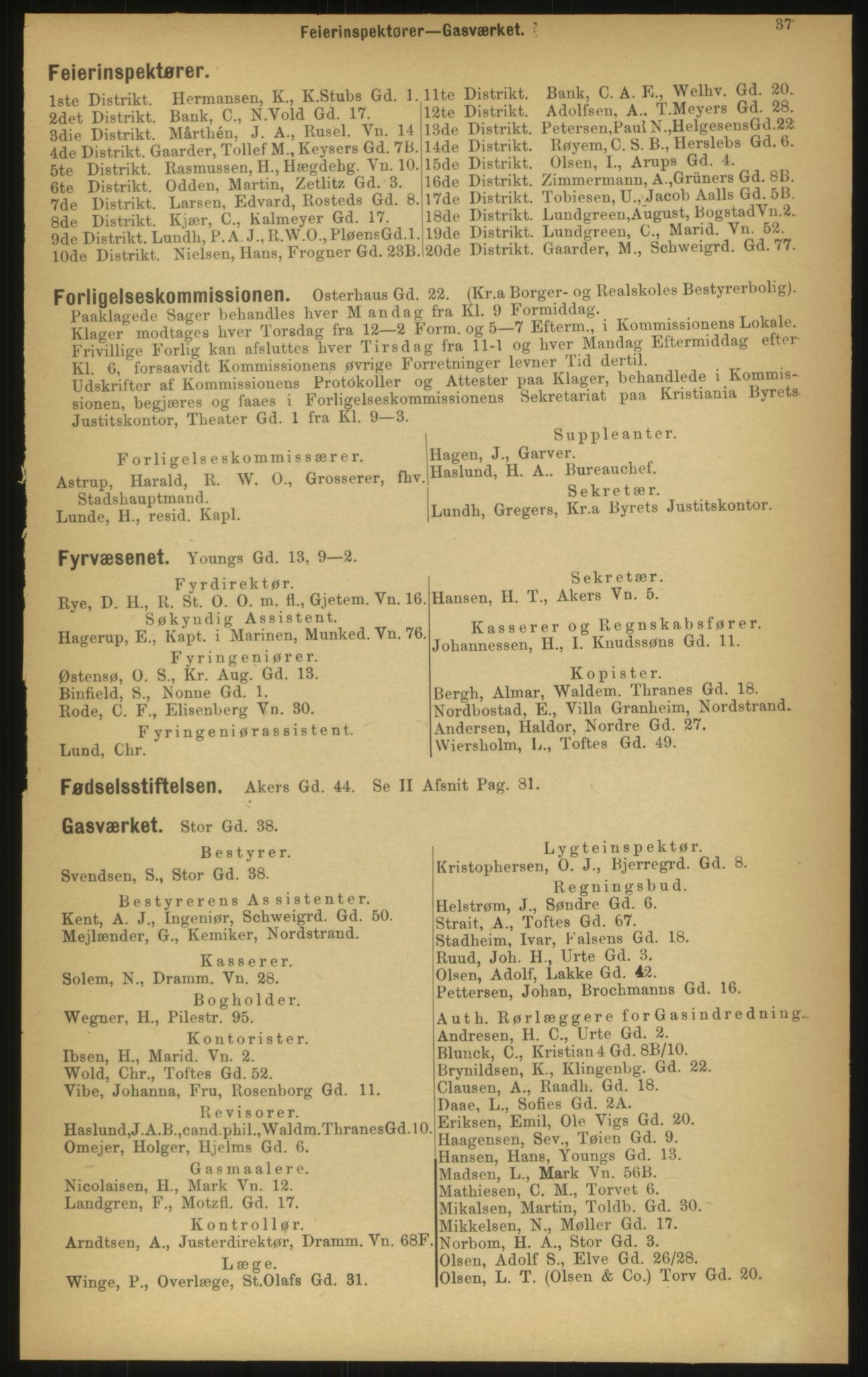 Kristiania/Oslo adressebok, PUBL/-, 1897, p. 37