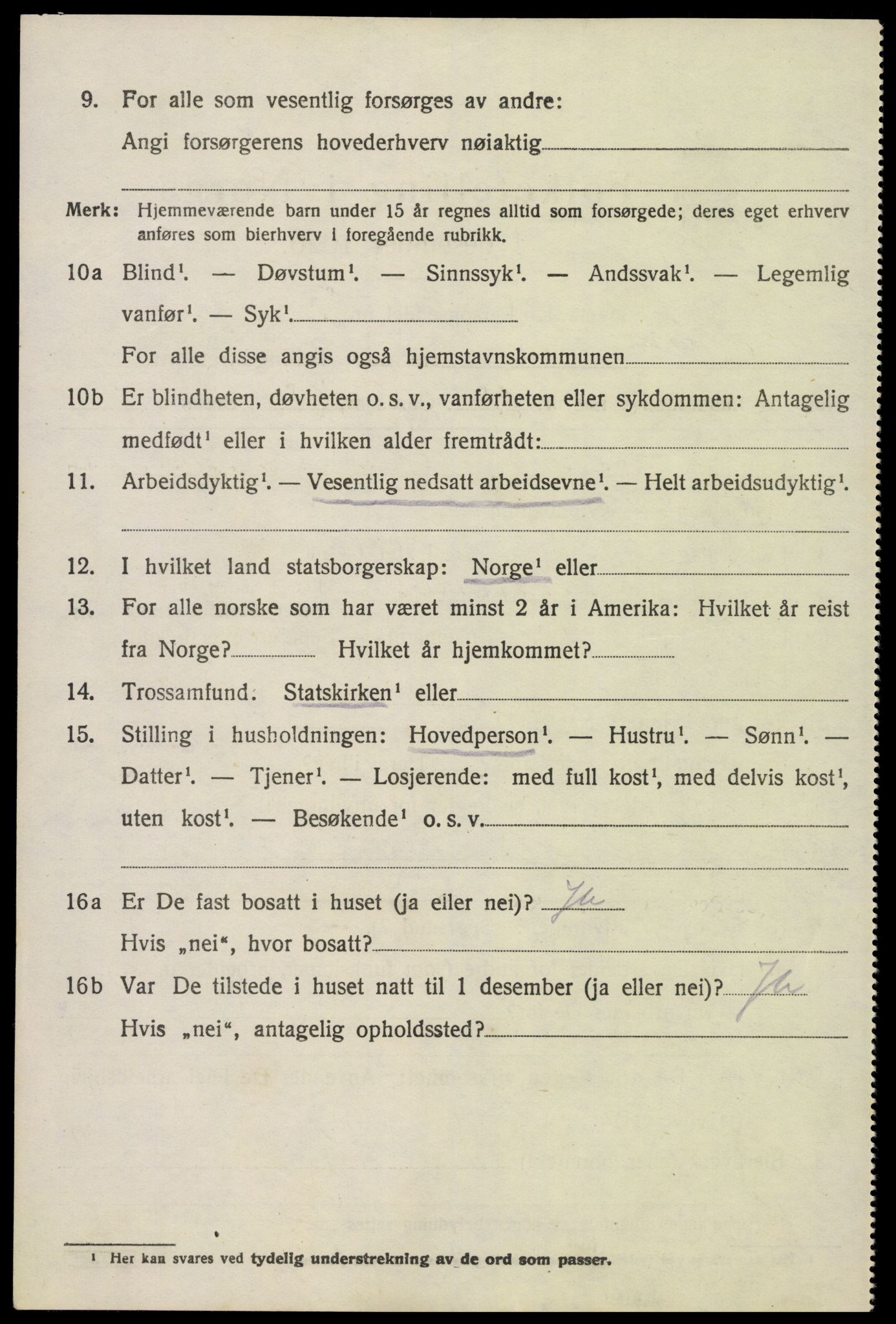 SAK, 1920 census for Hornnes, 1920, p. 2632