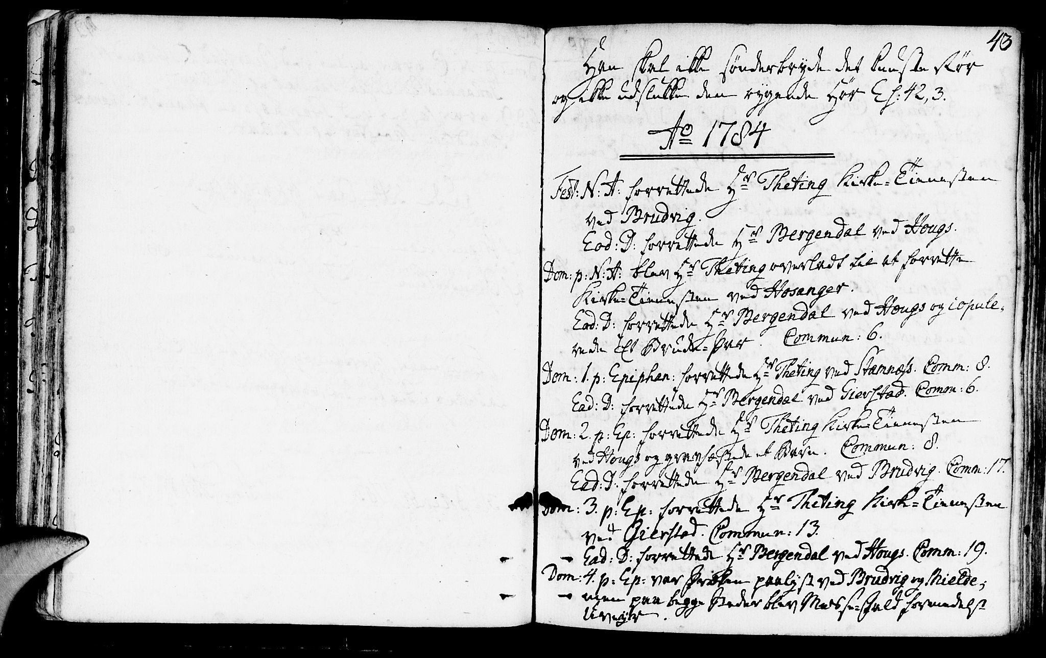 Haus sokneprestembete, SAB/A-75601/H/Haa: Parish register (official) no. A 10, 1782-1796, p. 43