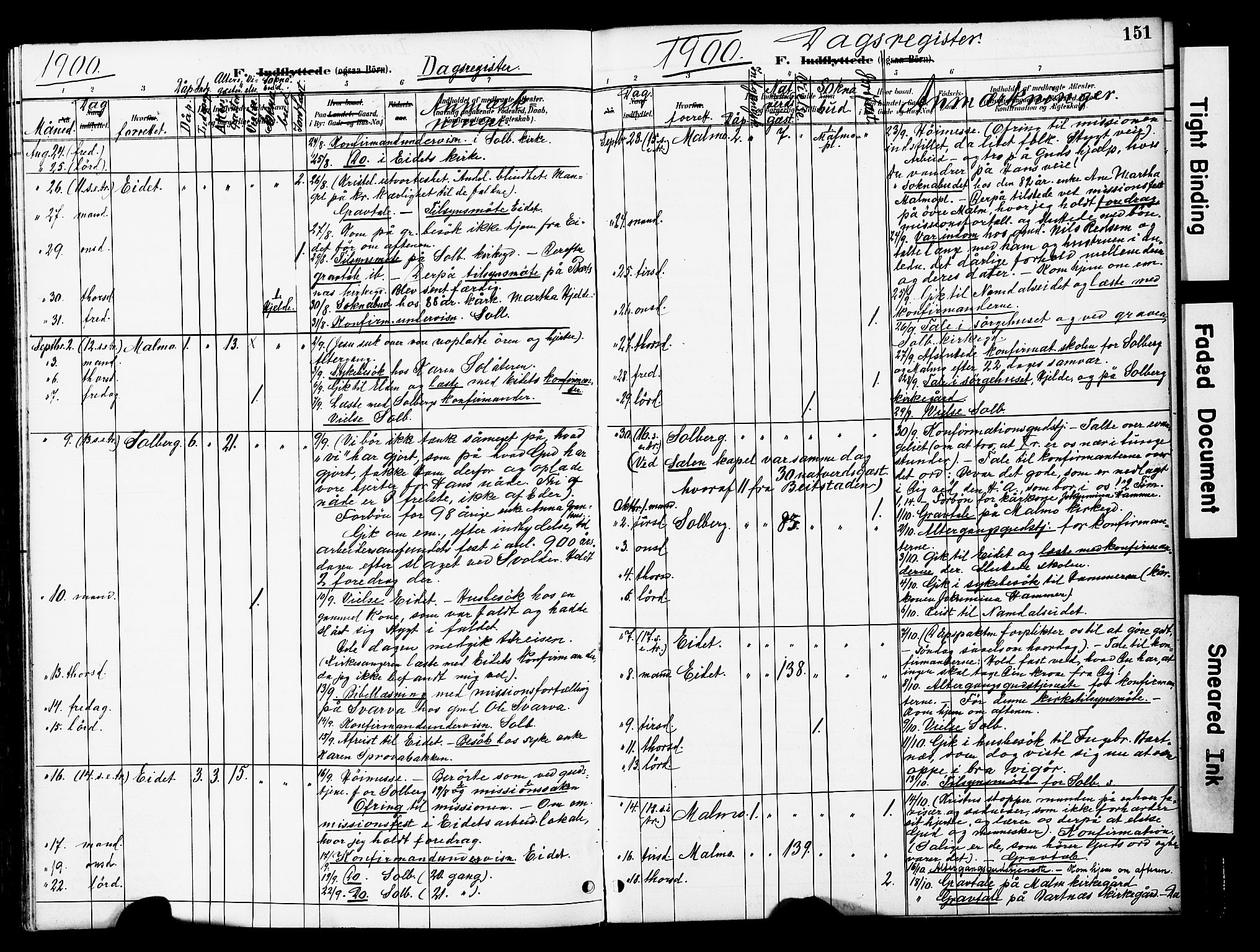 Ministerialprotokoller, klokkerbøker og fødselsregistre - Nord-Trøndelag, SAT/A-1458/741/L0396: Parish register (official) no. 741A10, 1889-1901, p. 151