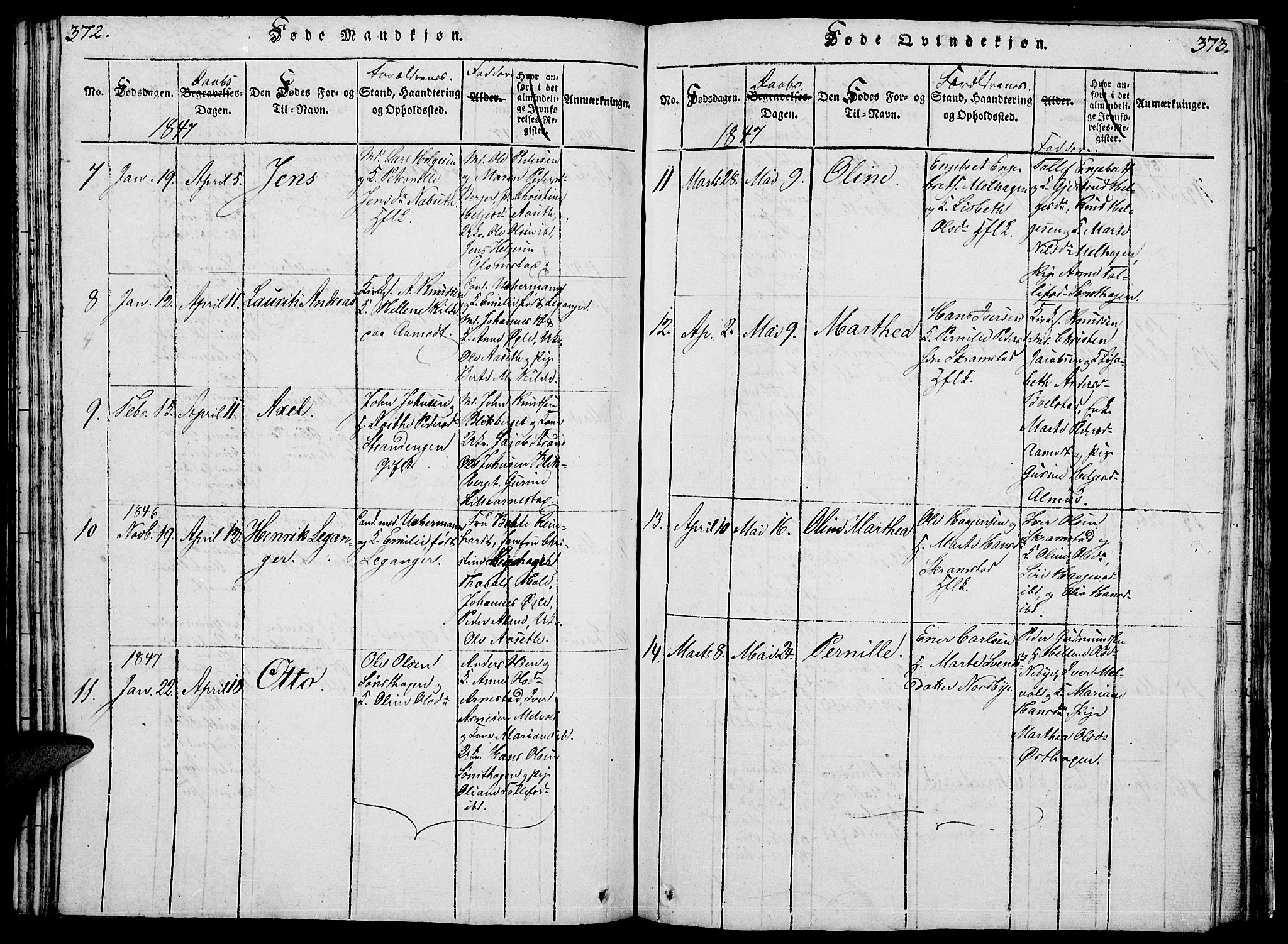 Åmot prestekontor, Hedmark, SAH/PREST-056/H/Ha/Hab/L0001: Parish register (copy) no. 1, 1815-1847, p. 372-373