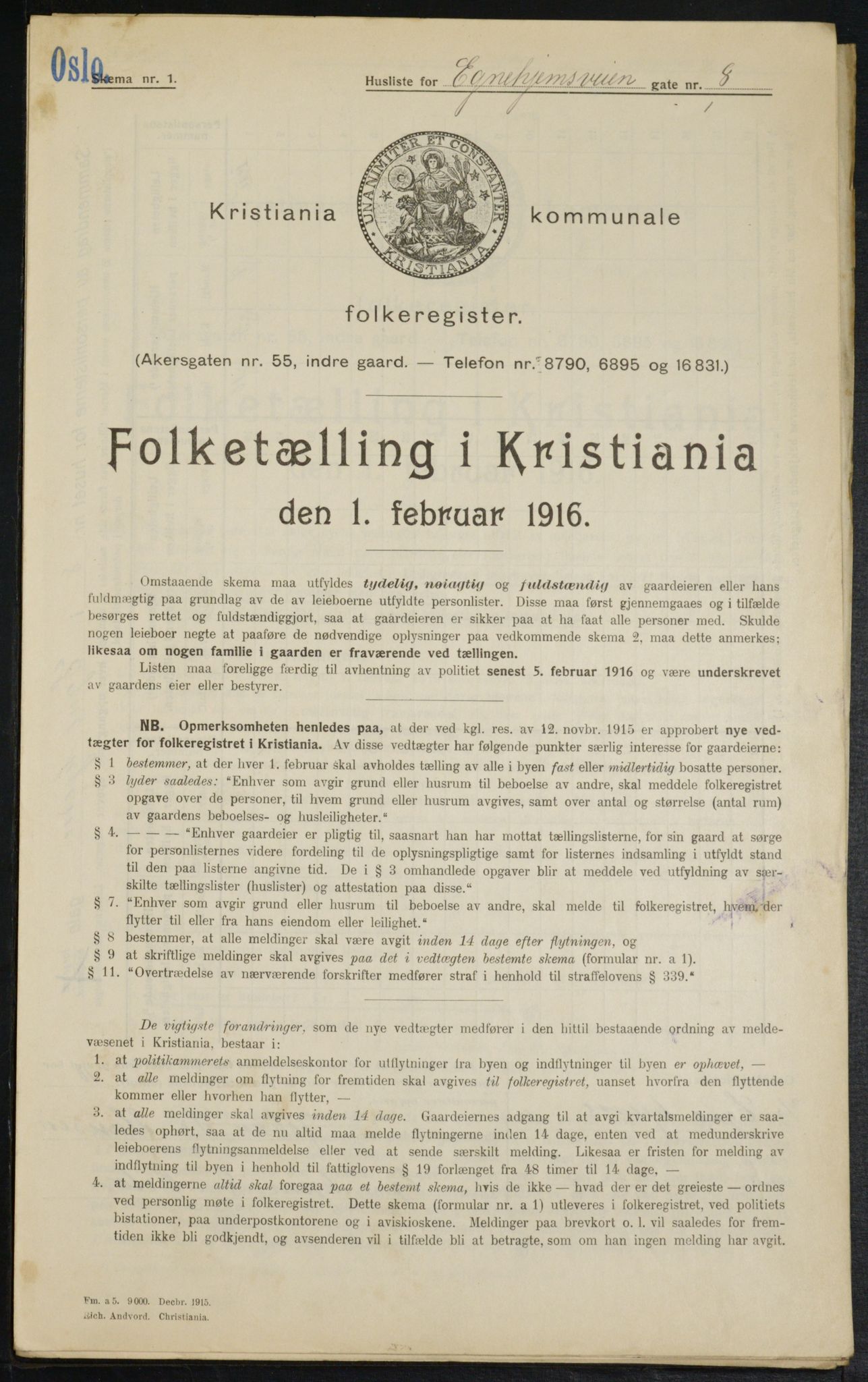 OBA, Municipal Census 1916 for Kristiania, 1916, p. 19002