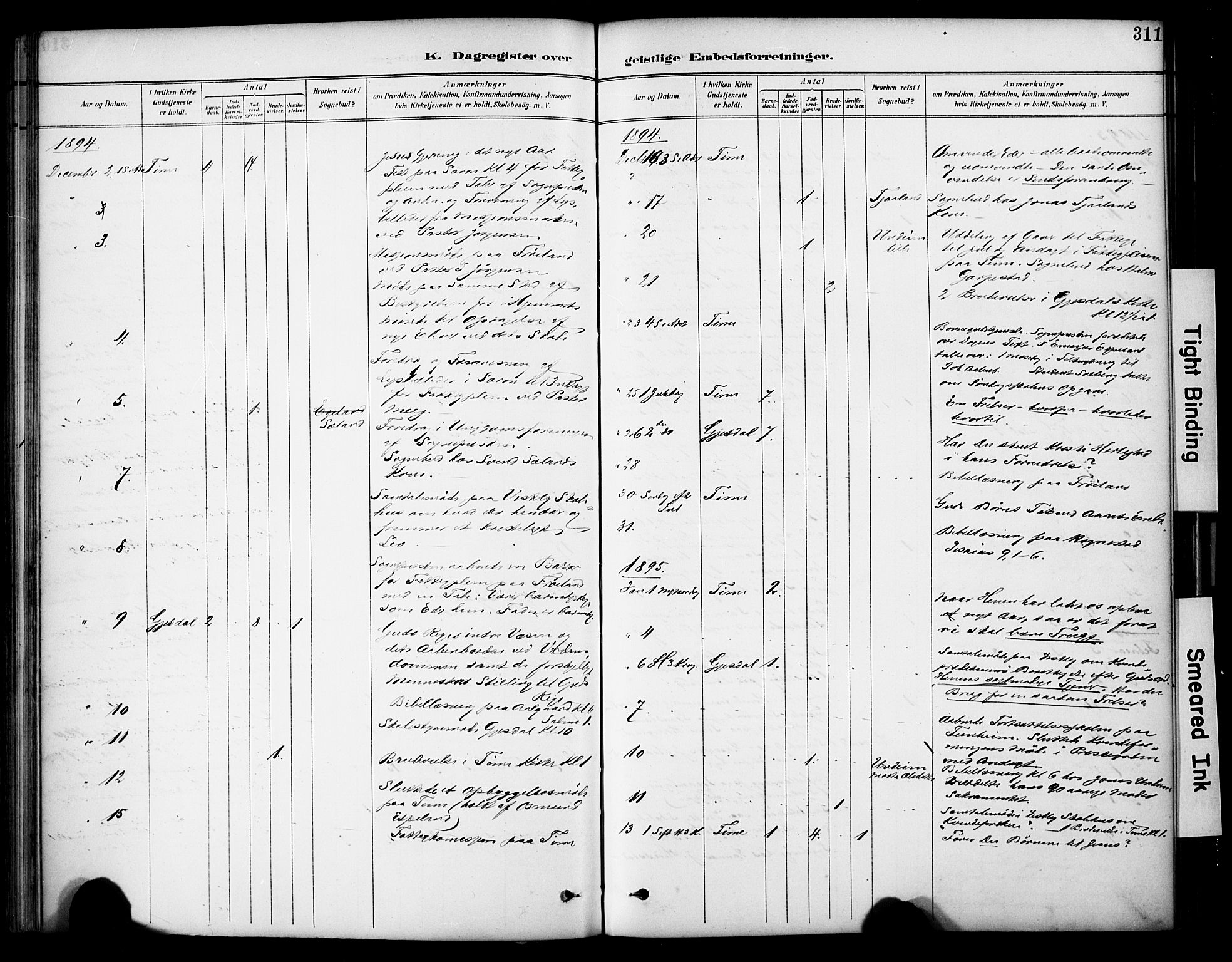 Lye sokneprestkontor, AV/SAST-A-101794/001/30BA/L0011: Parish register (official) no. A 9, 1893-1903, p. 311