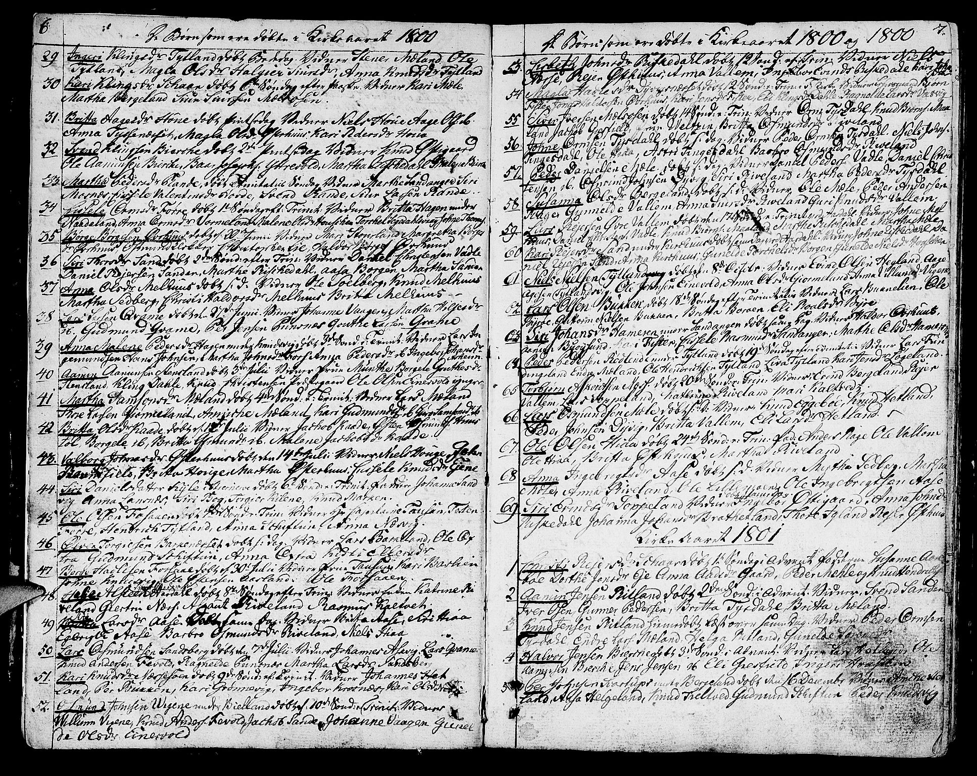 Hjelmeland sokneprestkontor, AV/SAST-A-101843/01/IV/L0002: Parish register (official) no. A 2, 1799-1816, p. 6-7