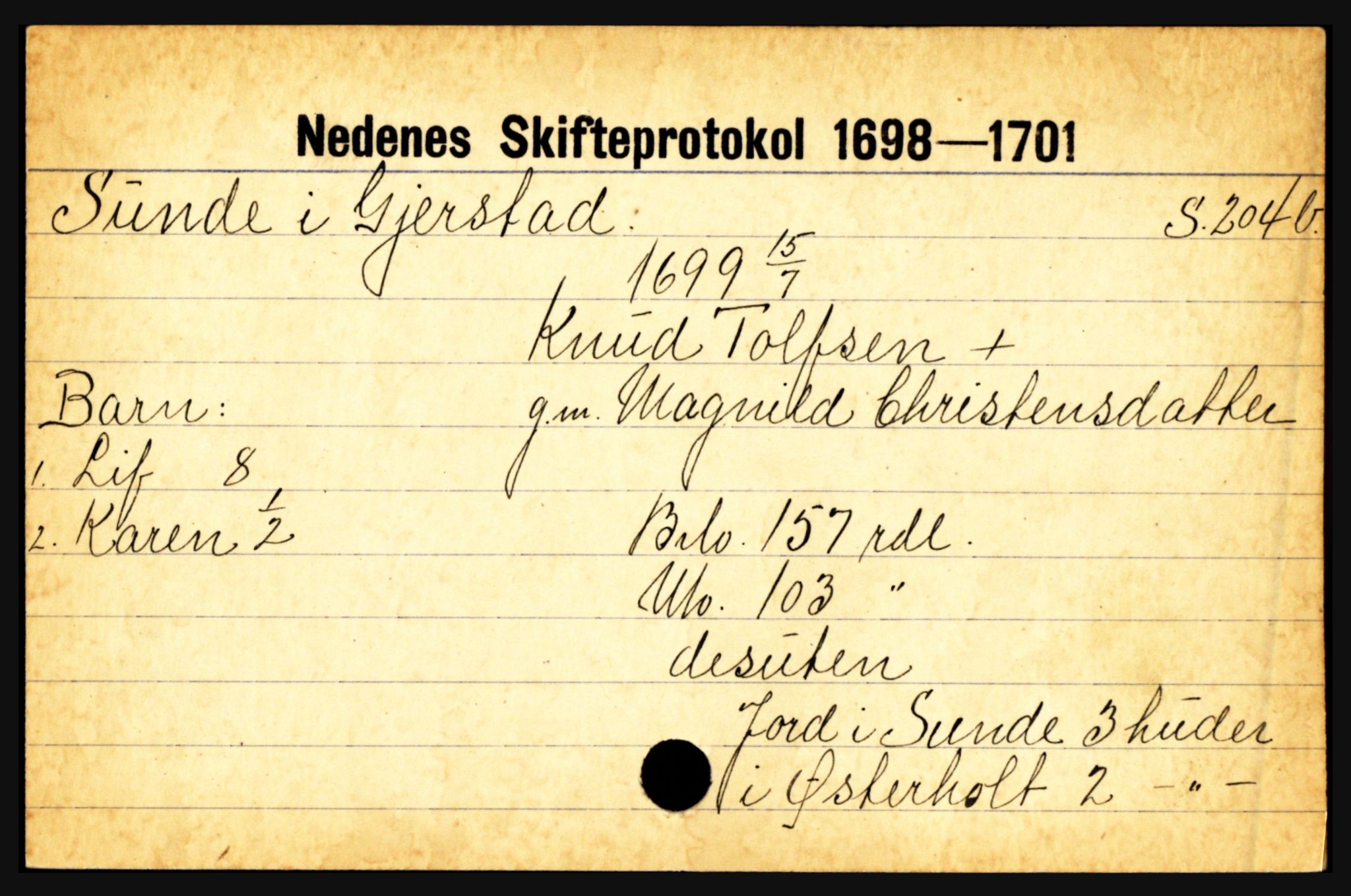 Nedenes sorenskriveri før 1824, AV/SAK-1221-0007/H, p. 29235