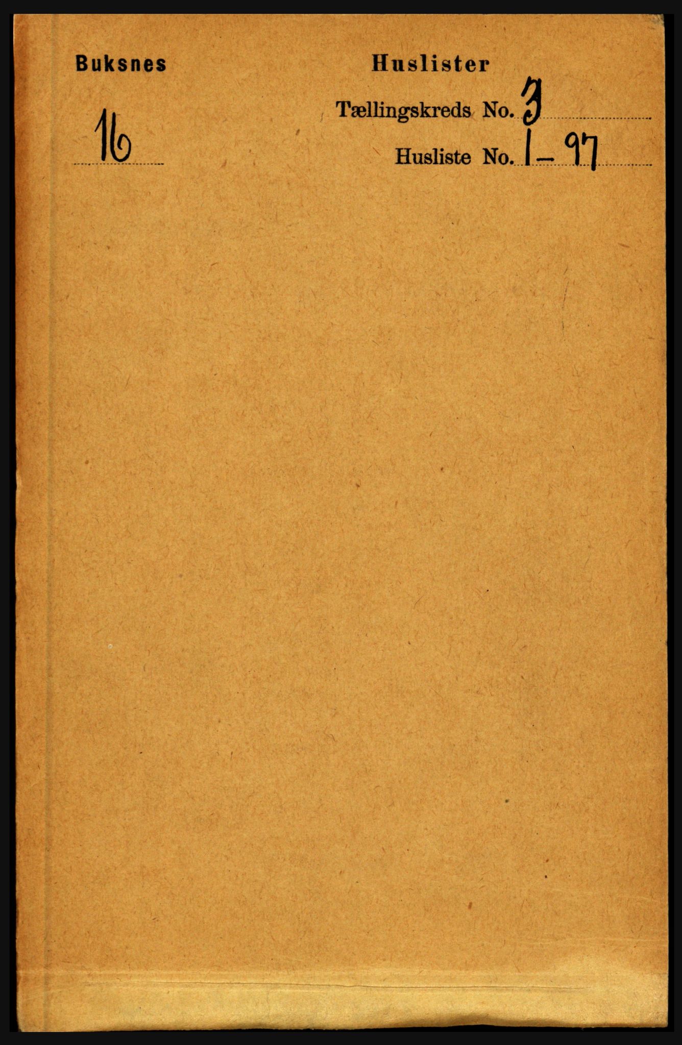 RA, 1891 census for 1860 Buksnes, 1891, p. 2104
