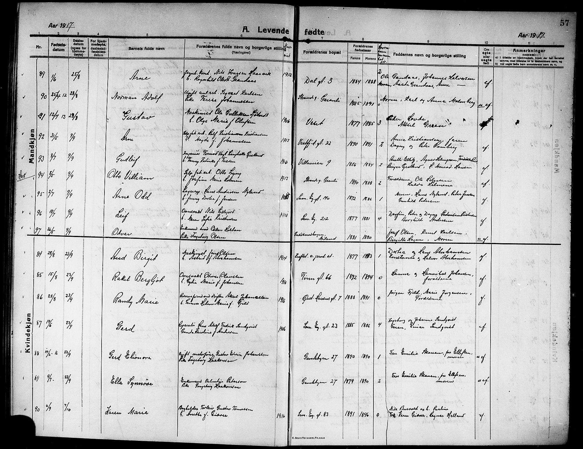 Rjukan kirkebøker, AV/SAKO-A-294/G/Ga/L0002: Parish register (copy) no. 2, 1913-1920, p. 57