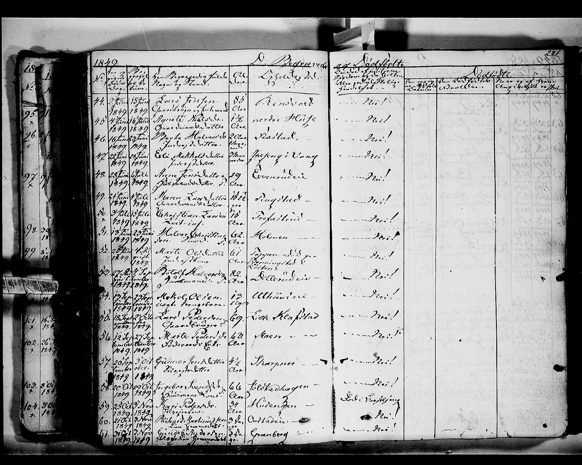 Romedal prestekontor, SAH/PREST-004/K/L0004: Parish register (official) no. 4, 1847-1861, p. 281