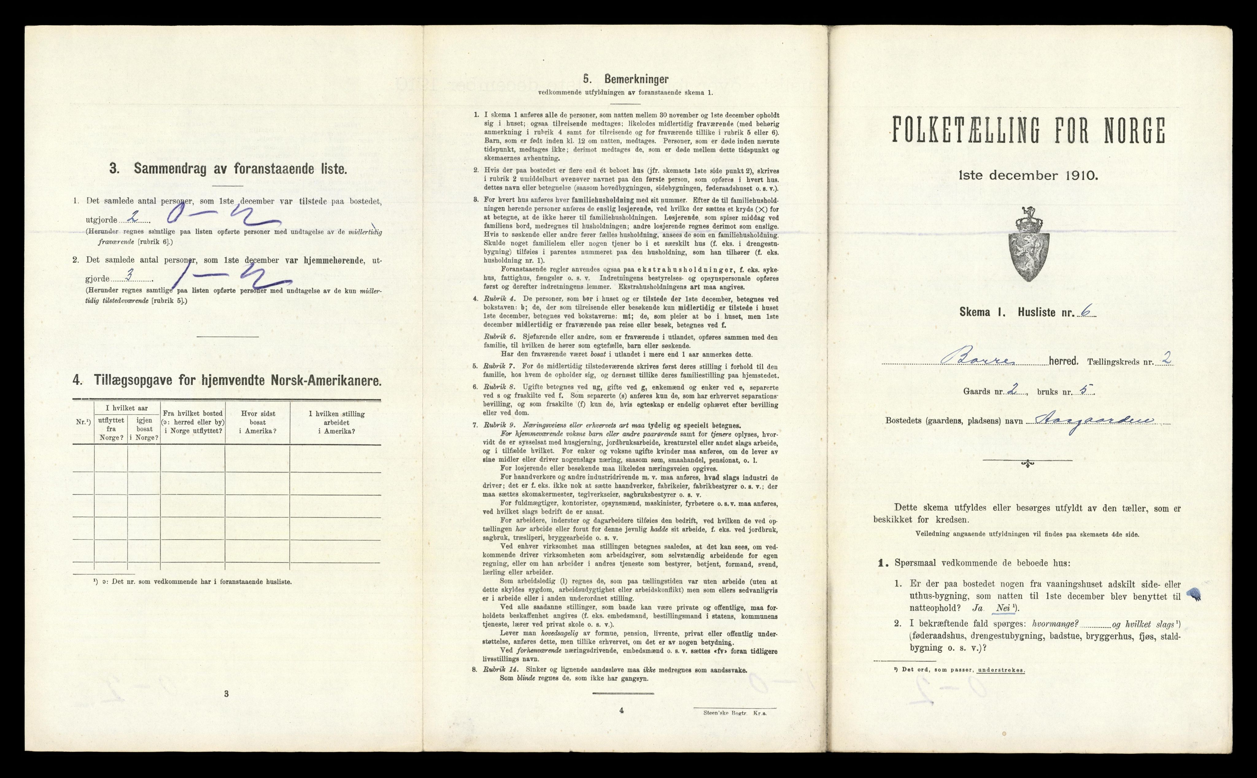 RA, 1910 census for Borre, 1910, p. 371