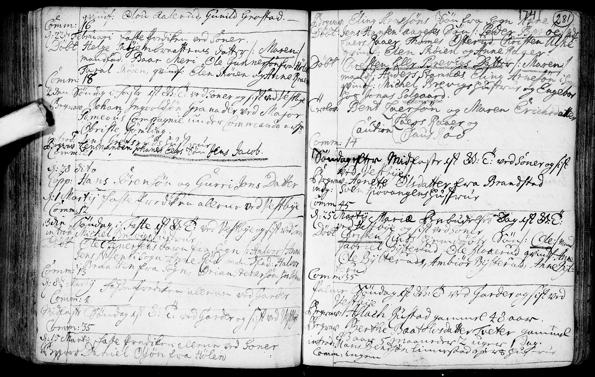 Vestby prestekontor Kirkebøker, AV/SAO-A-10893/F/Fa/L0001.b: Parish register (official) no. I 1B, 1714-1759, p. 281