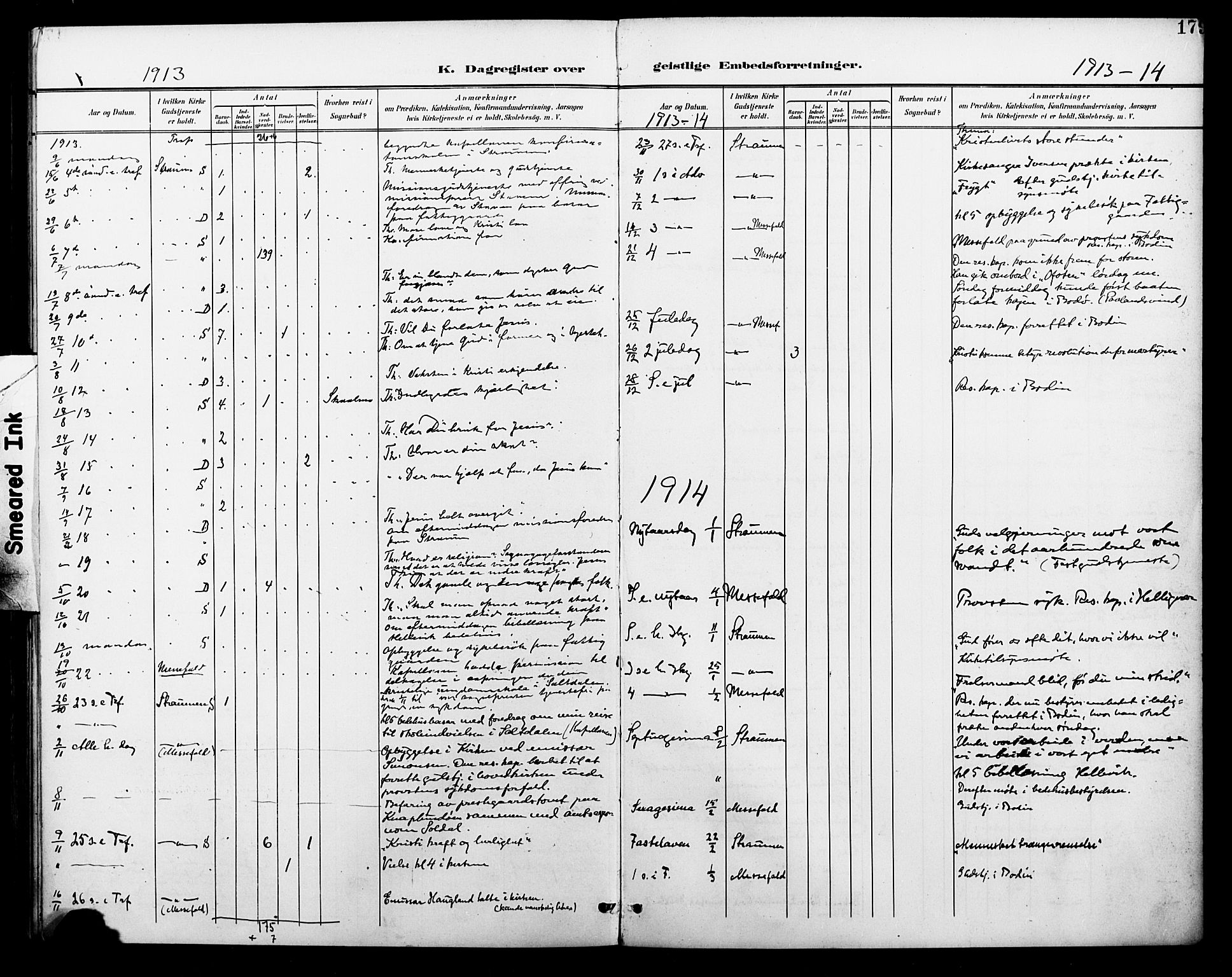 Ministerialprotokoller, klokkerbøker og fødselsregistre - Nordland, SAT/A-1459/804/L0088: Parish register (copy) no. 804C01, 1901-1917, p. 179