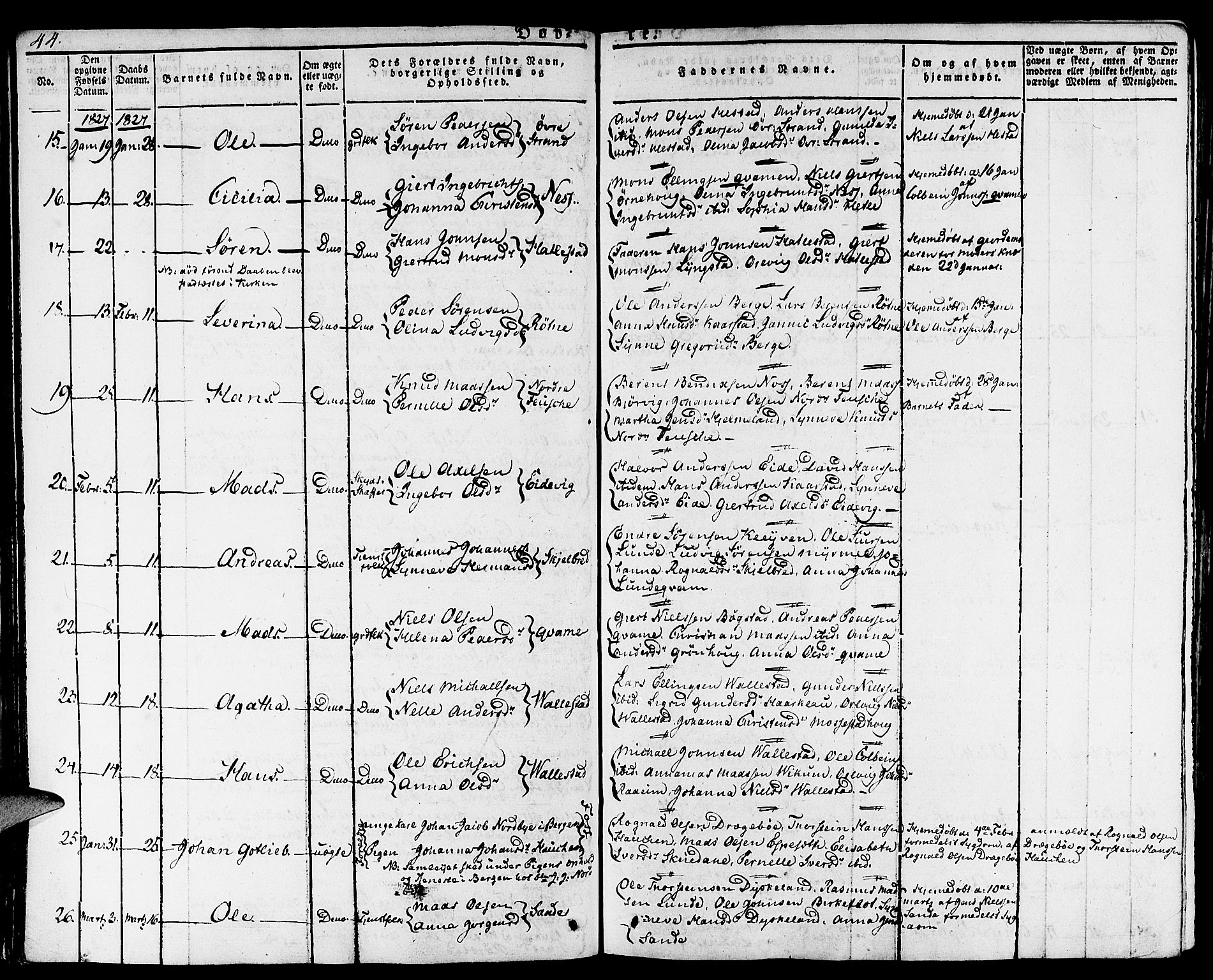Gaular sokneprestembete, SAB/A-80001/H/Haa: Parish register (official) no. A 3, 1821-1840, p. 44