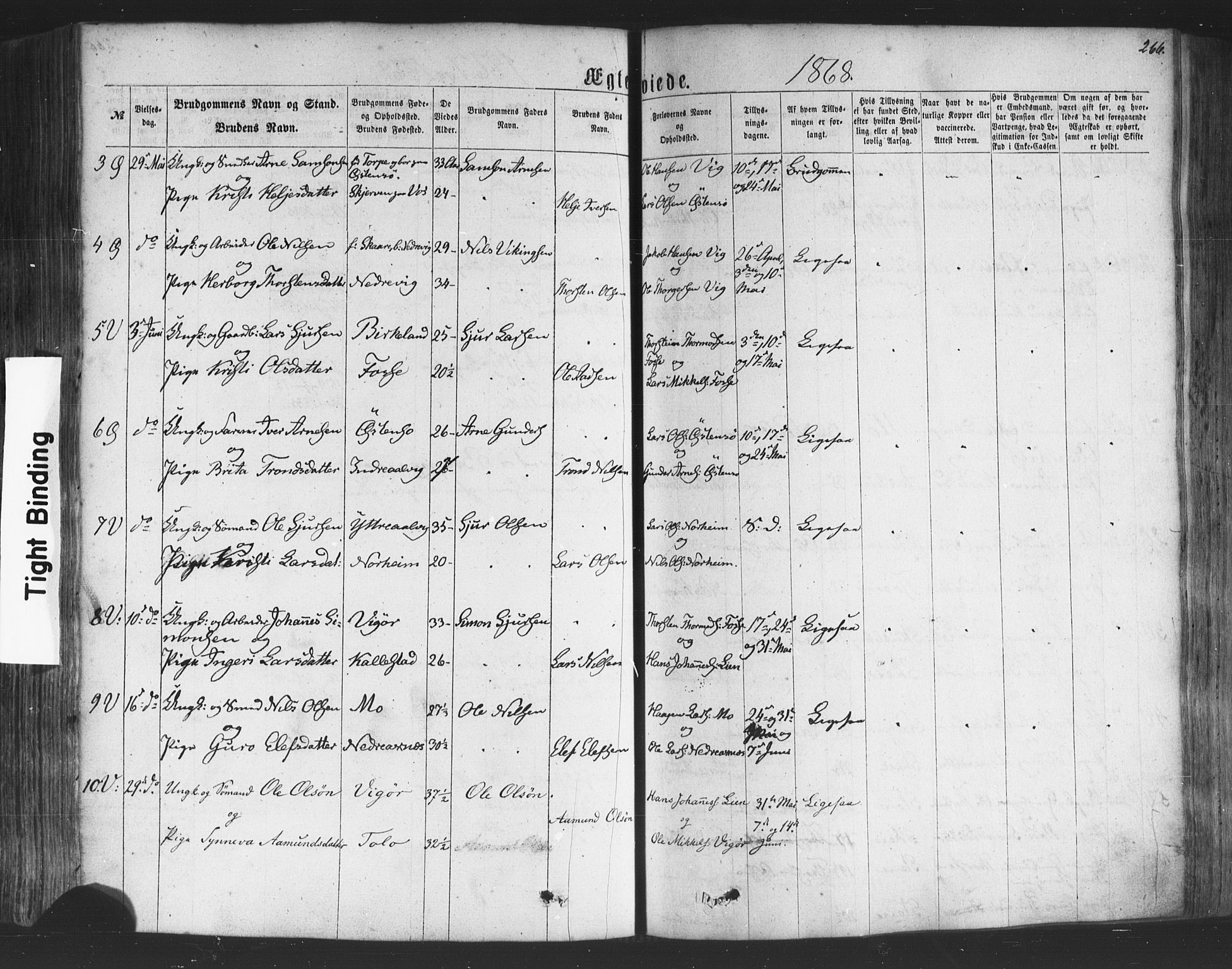 Kvam sokneprestembete, SAB/A-76201/H/Haa: Parish register (official) no. A 9, 1864-1879, p. 266