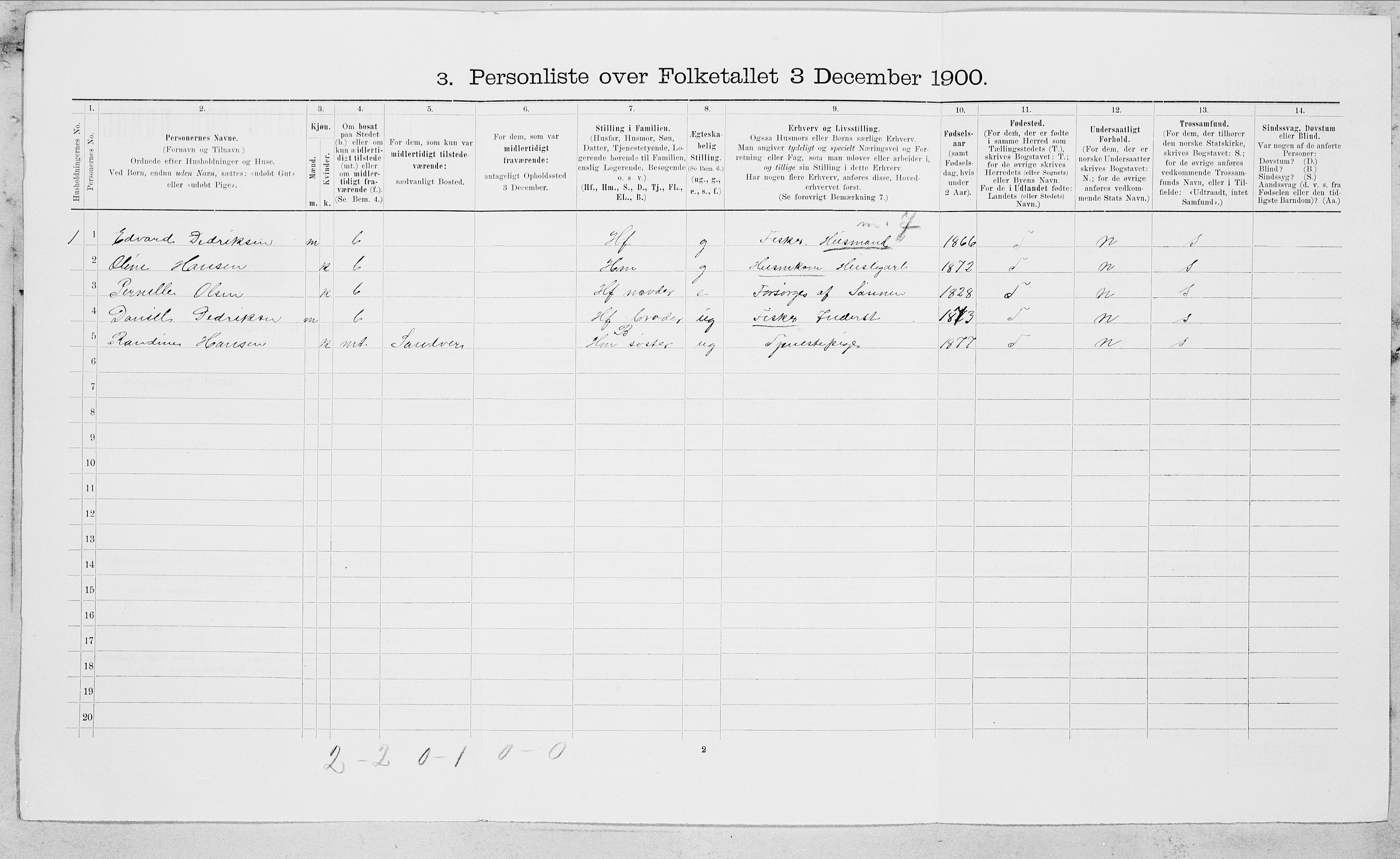 SAT, 1900 census for Herøy, 1900, p. 169