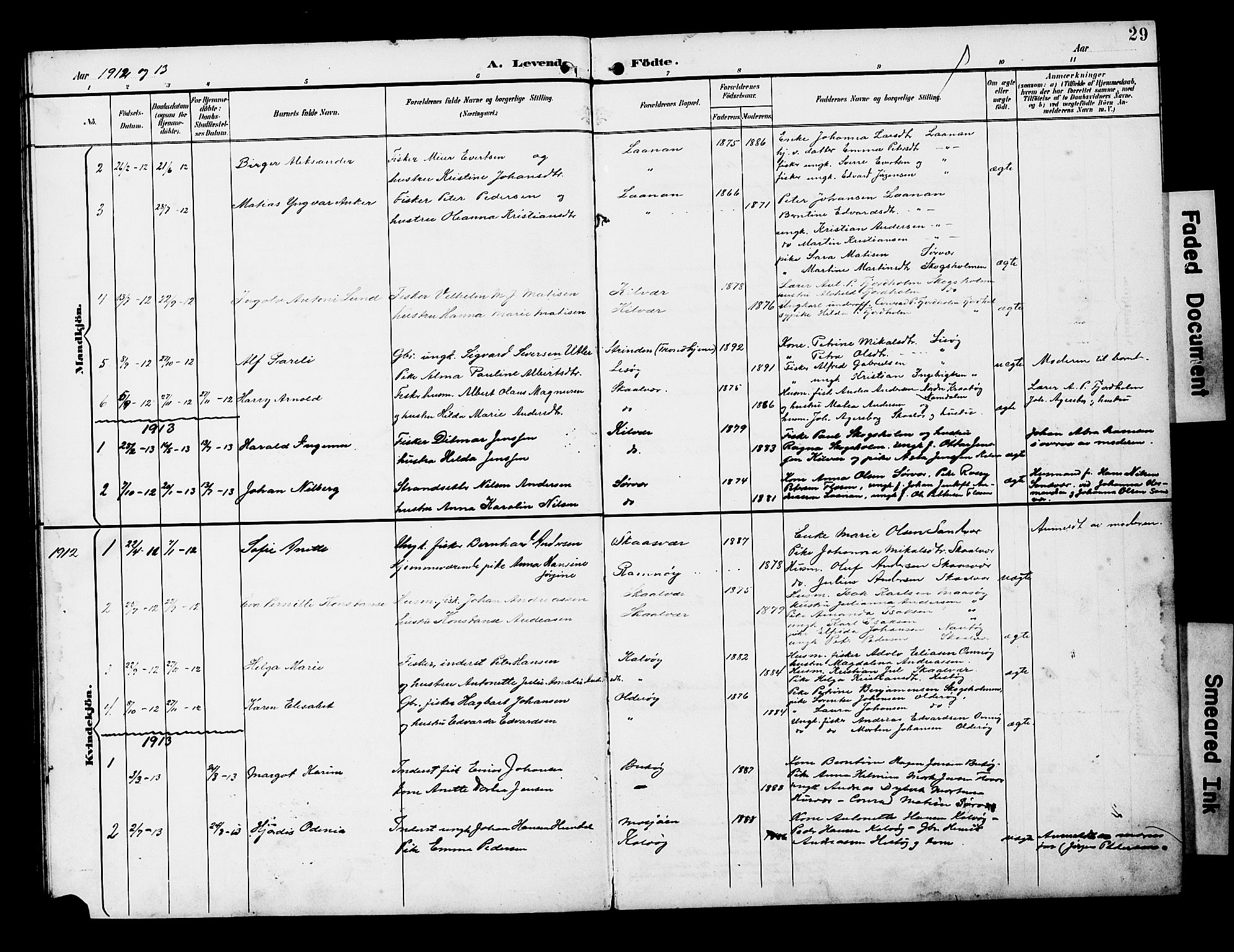 Ministerialprotokoller, klokkerbøker og fødselsregistre - Nordland, SAT/A-1459/818/L0273: Parish register (copy) no. 818C01, 1893-1928, p. 29