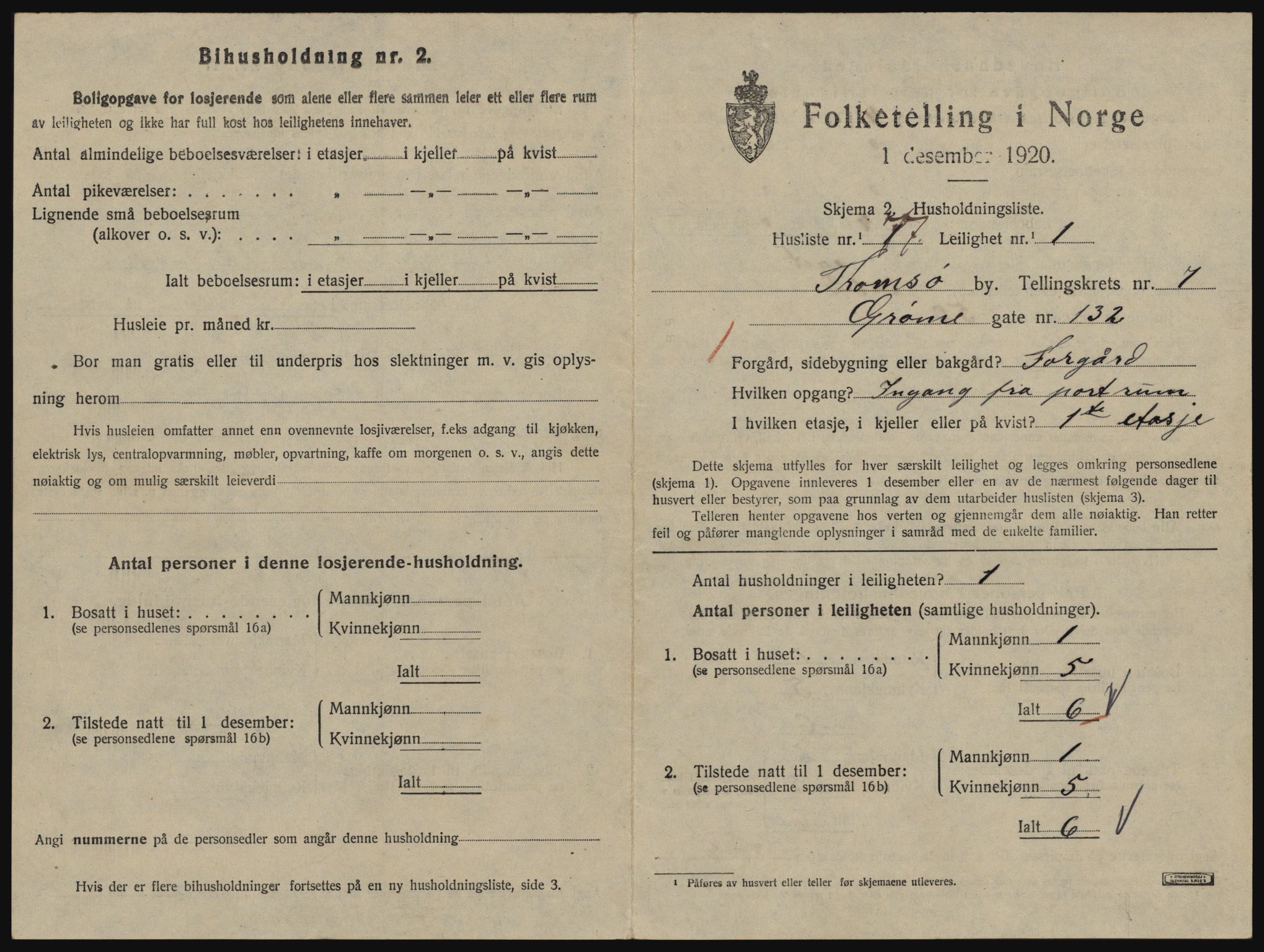 SATØ, 1920 census for Tromsø, 1920, p. 4425