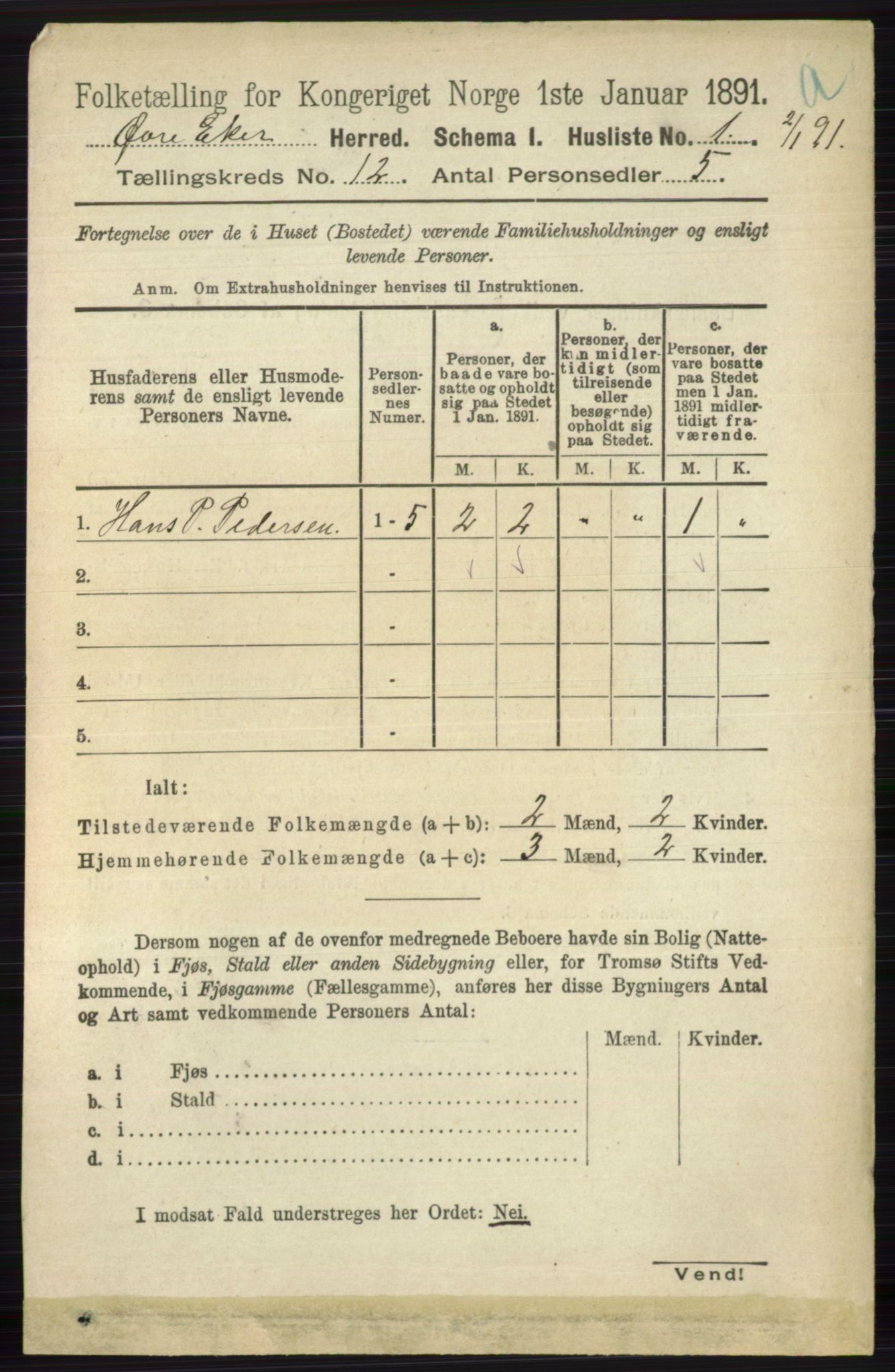 RA, 1891 census for 0624 Øvre Eiker, 1891, p. 5195