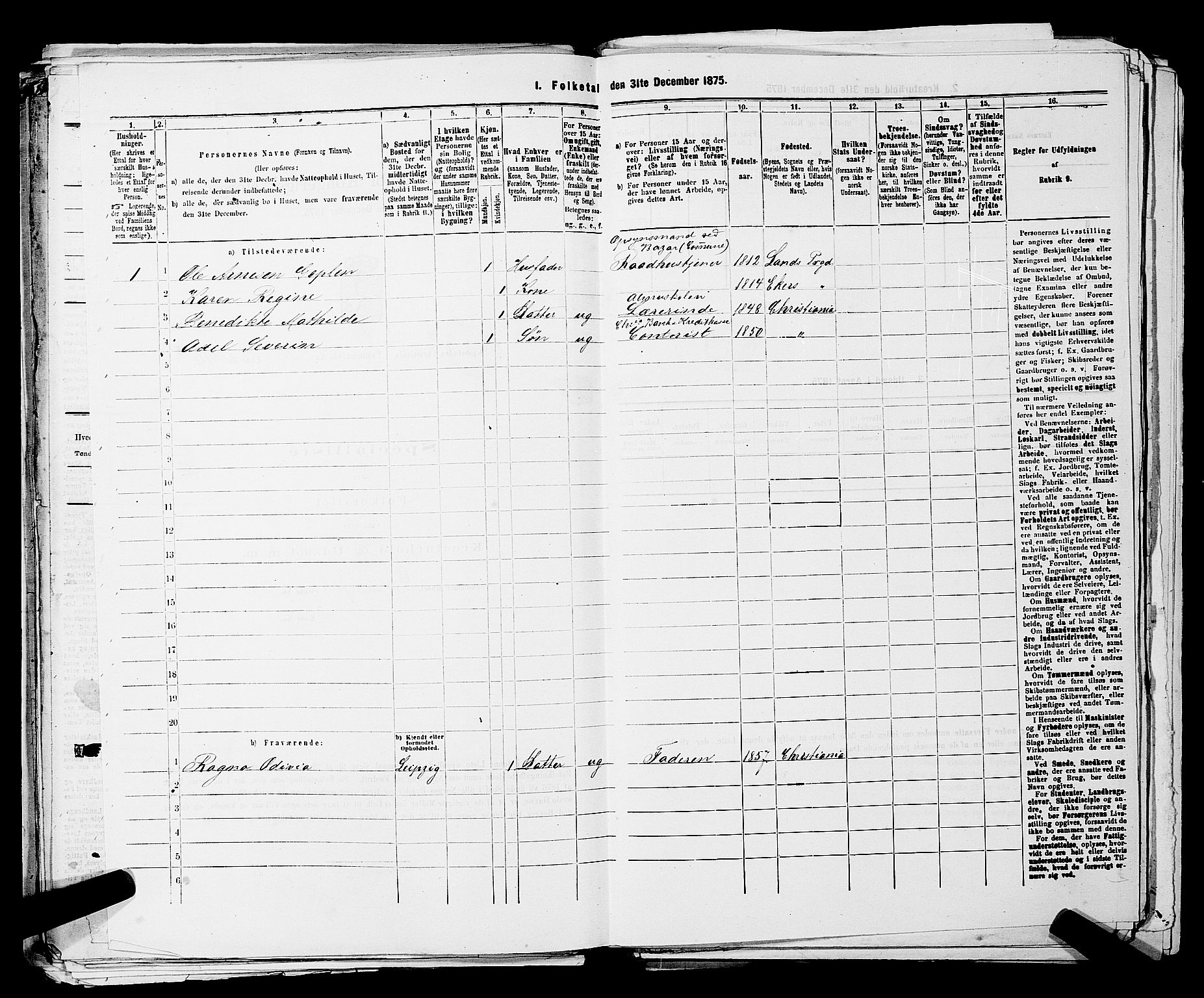RA, 1875 census for 0301 Kristiania, 1875, p. 323