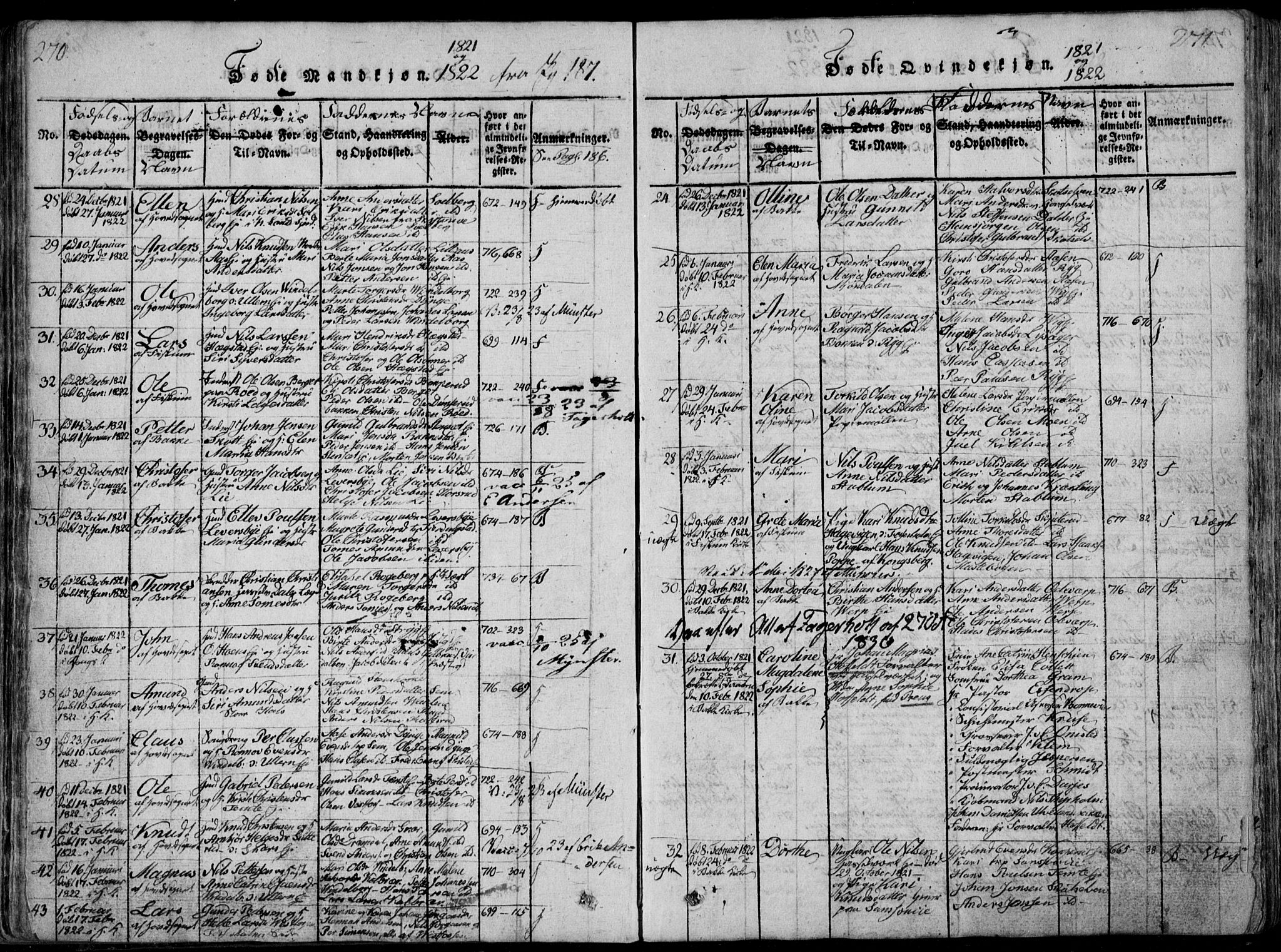 Eiker kirkebøker, AV/SAKO-A-4/F/Fa/L0011: Parish register (official) no. I 11, 1814-1827, p. 270-271