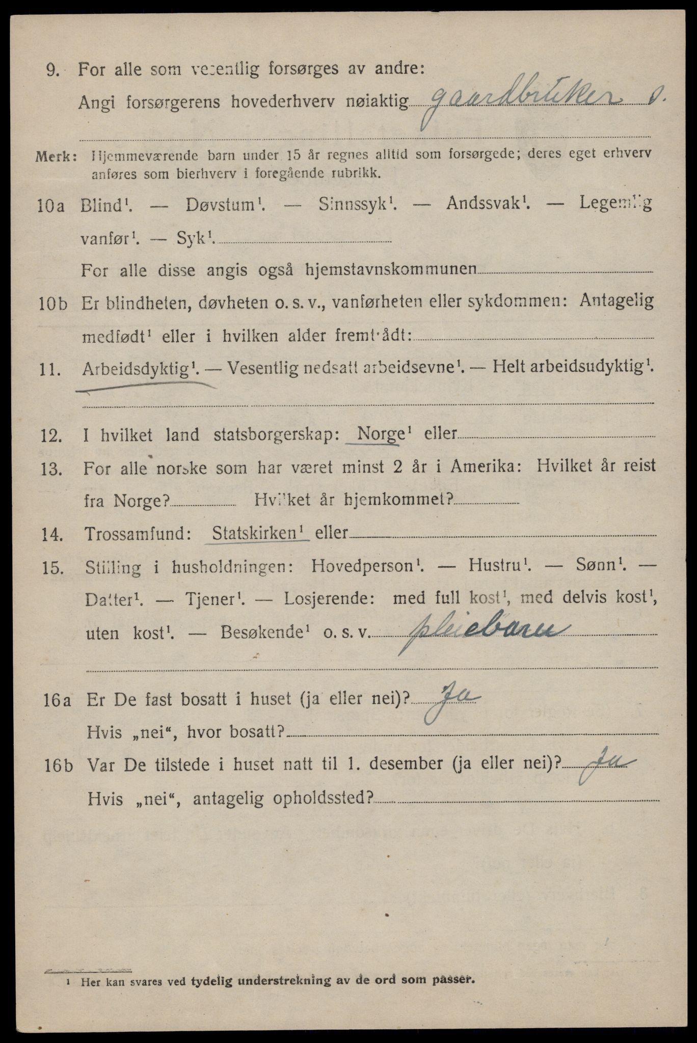 SAST, 1920 census for Hetland, 1920, p. 8488