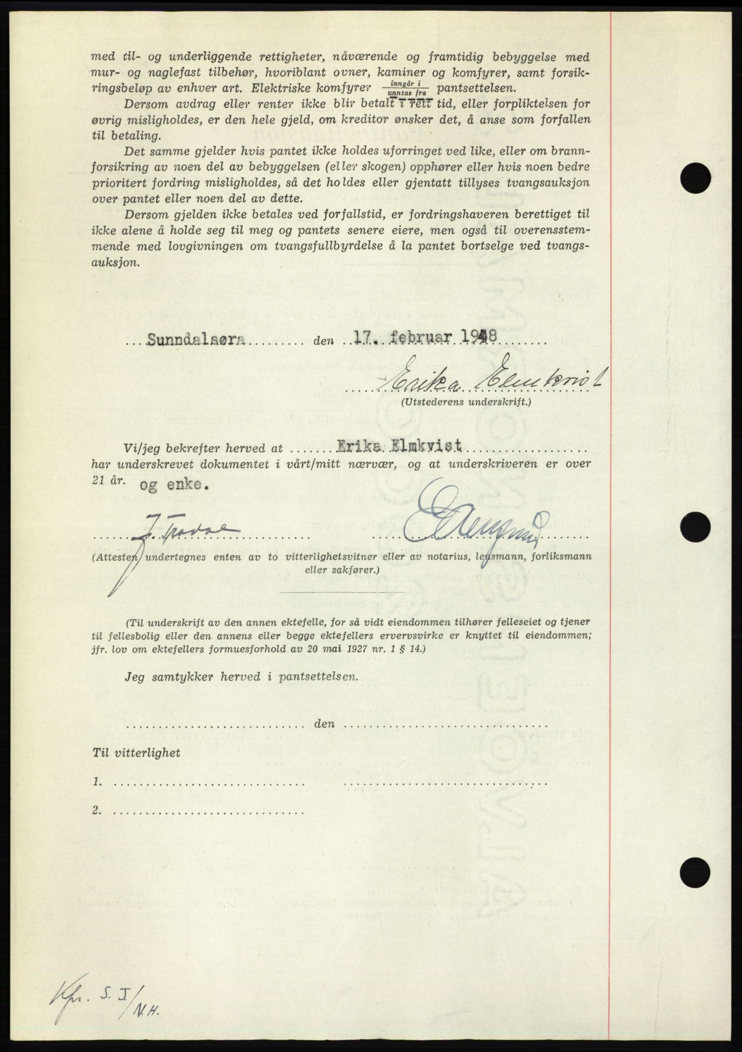 Nordmøre sorenskriveri, AV/SAT-A-4132/1/2/2Ca: Mortgage book no. B98, 1948-1948, Diary no: : 472/1948