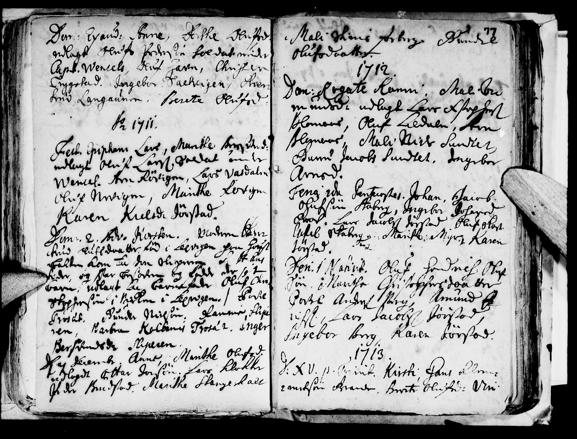 Ministerialprotokoller, klokkerbøker og fødselsregistre - Nord-Trøndelag, SAT/A-1458/722/L0214: Parish register (official) no. 722A01, 1692-1718, p. 77