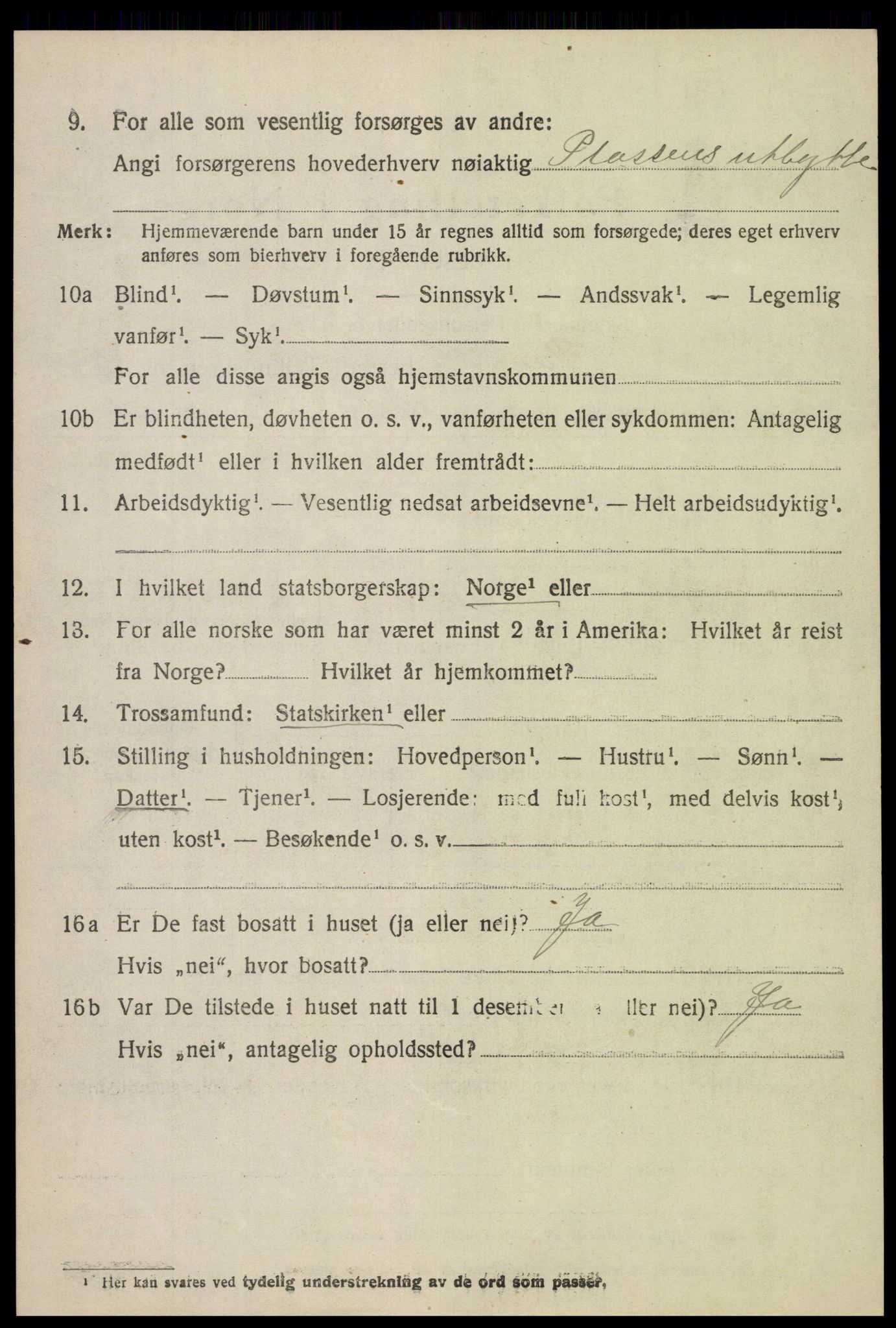 SAH, 1920 census for Vardal, 1920, p. 2650