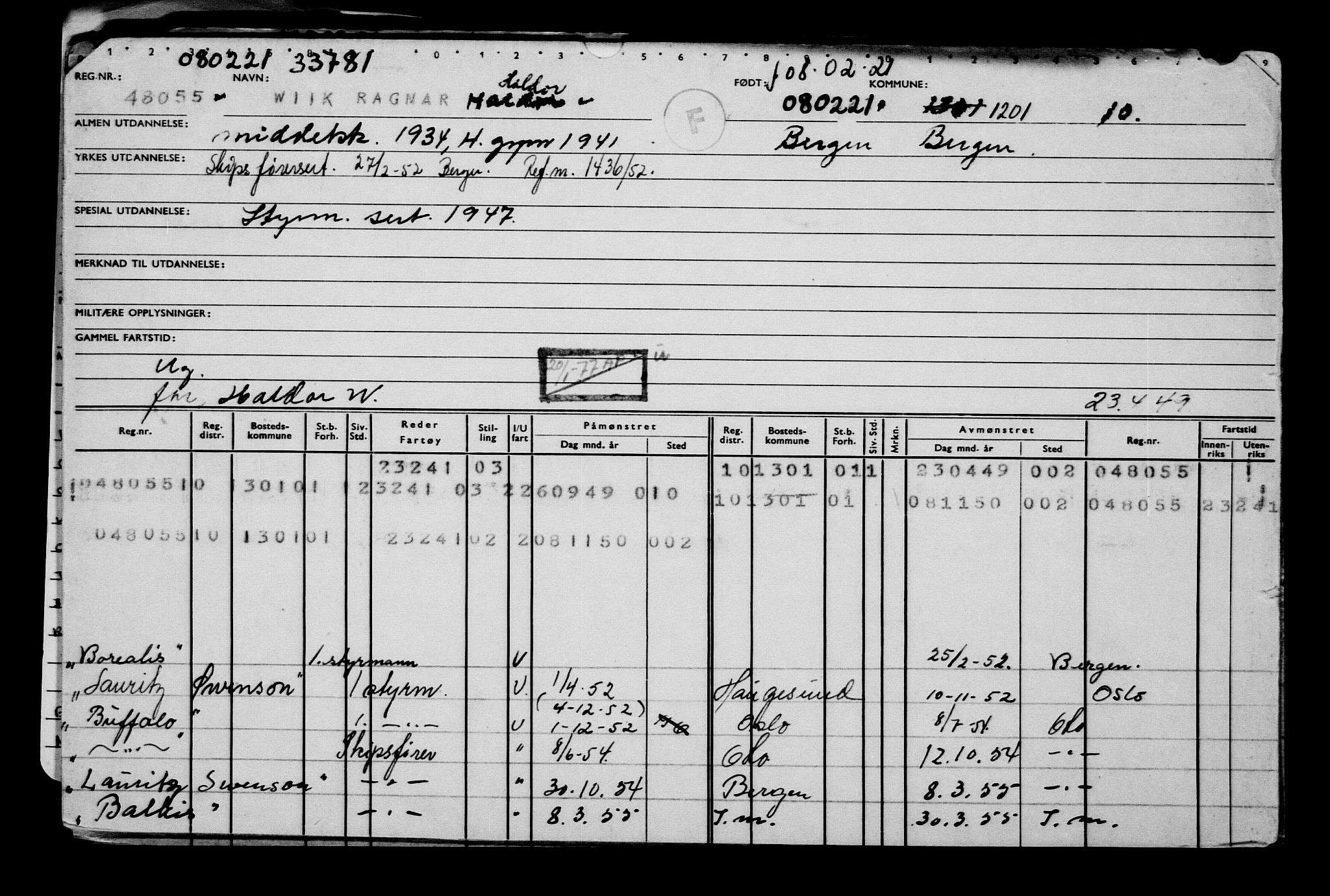 Direktoratet for sjømenn, AV/RA-S-3545/G/Gb/L0190: Hovedkort, 1921, p. 203