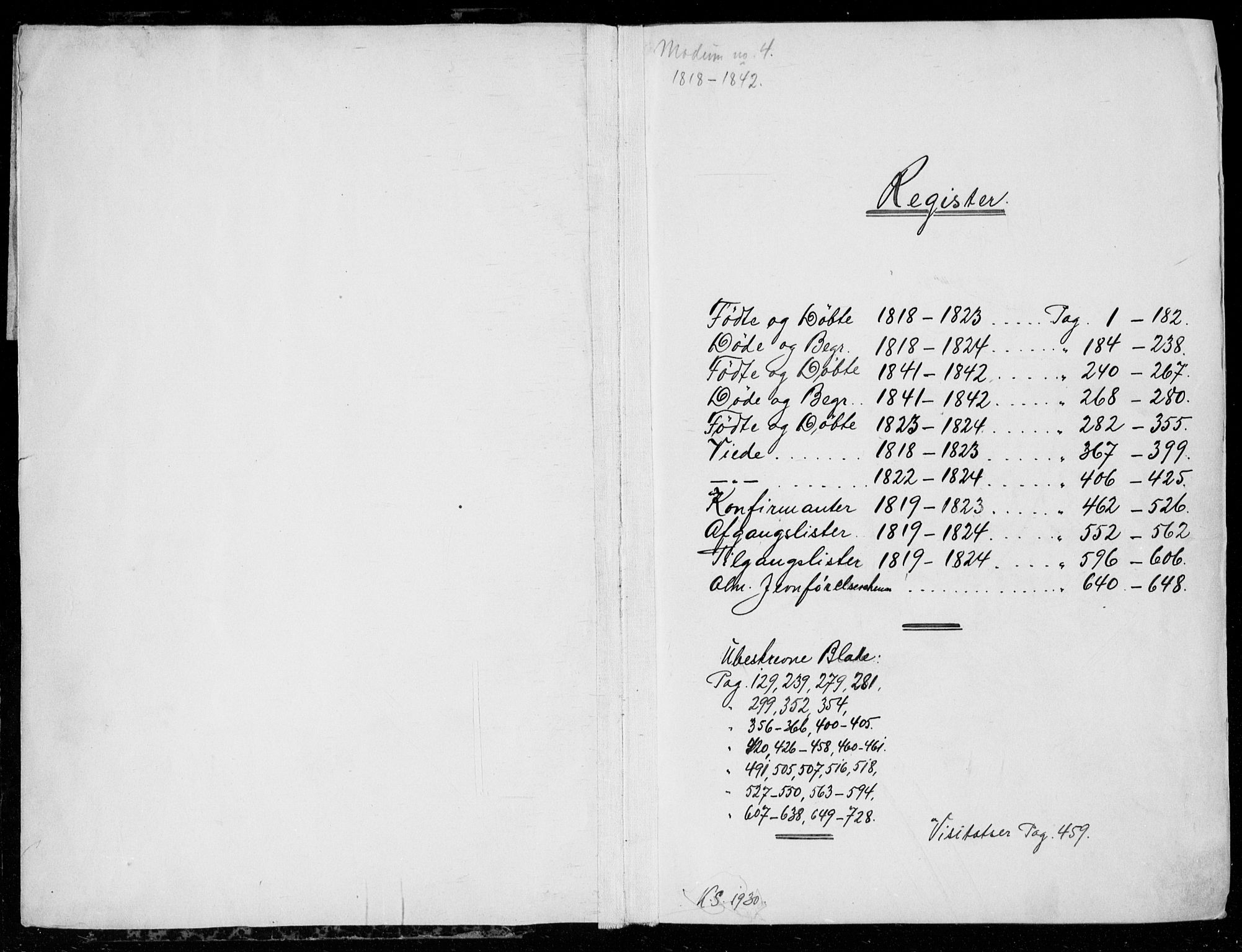 Modum kirkebøker, SAKO/A-234/G/Ga/L0001: Parish register (copy) no. I 1, 1818-1824