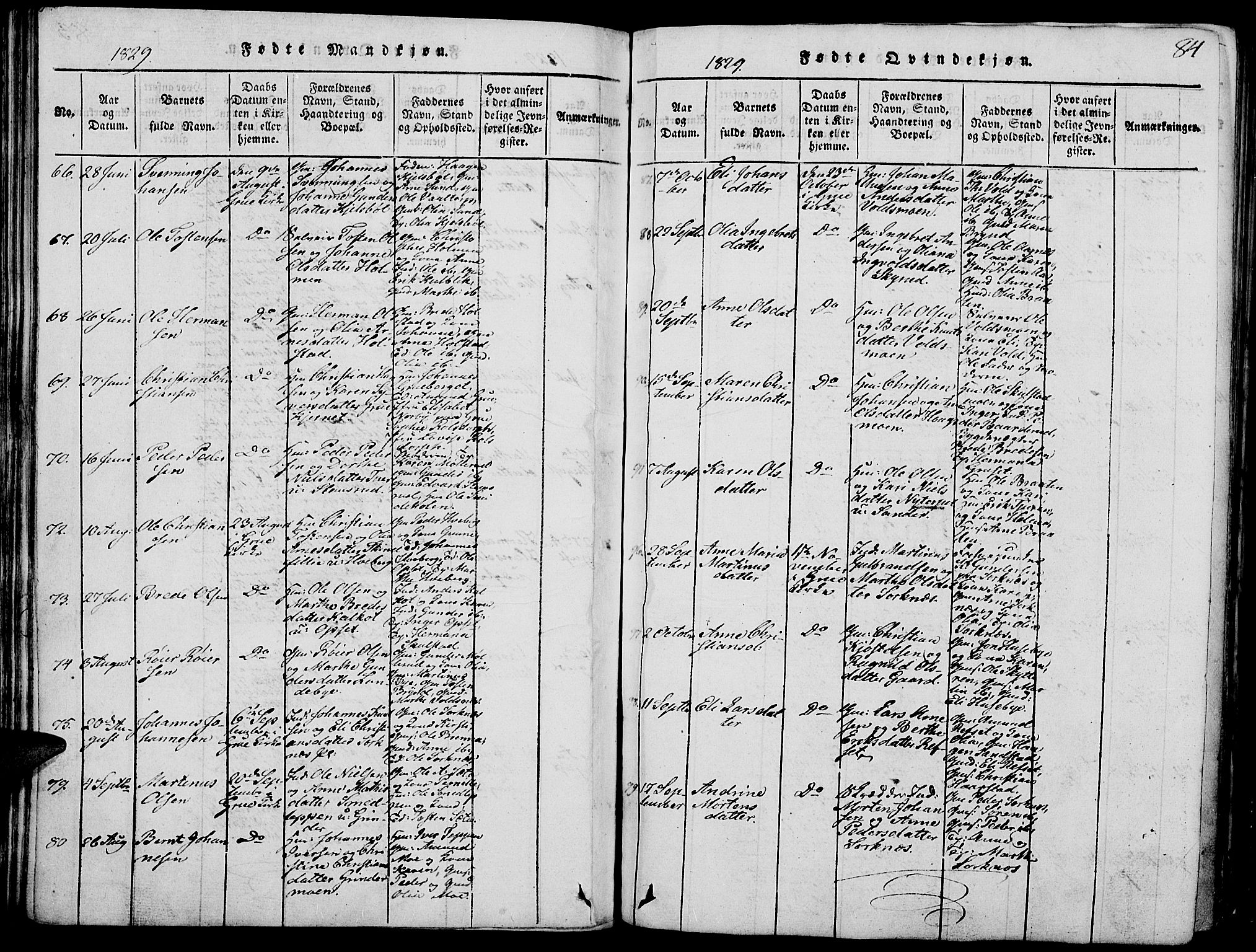 Grue prestekontor, AV/SAH-PREST-036/H/Ha/Hab/L0002: Parish register (copy) no. 2, 1815-1841, p. 84