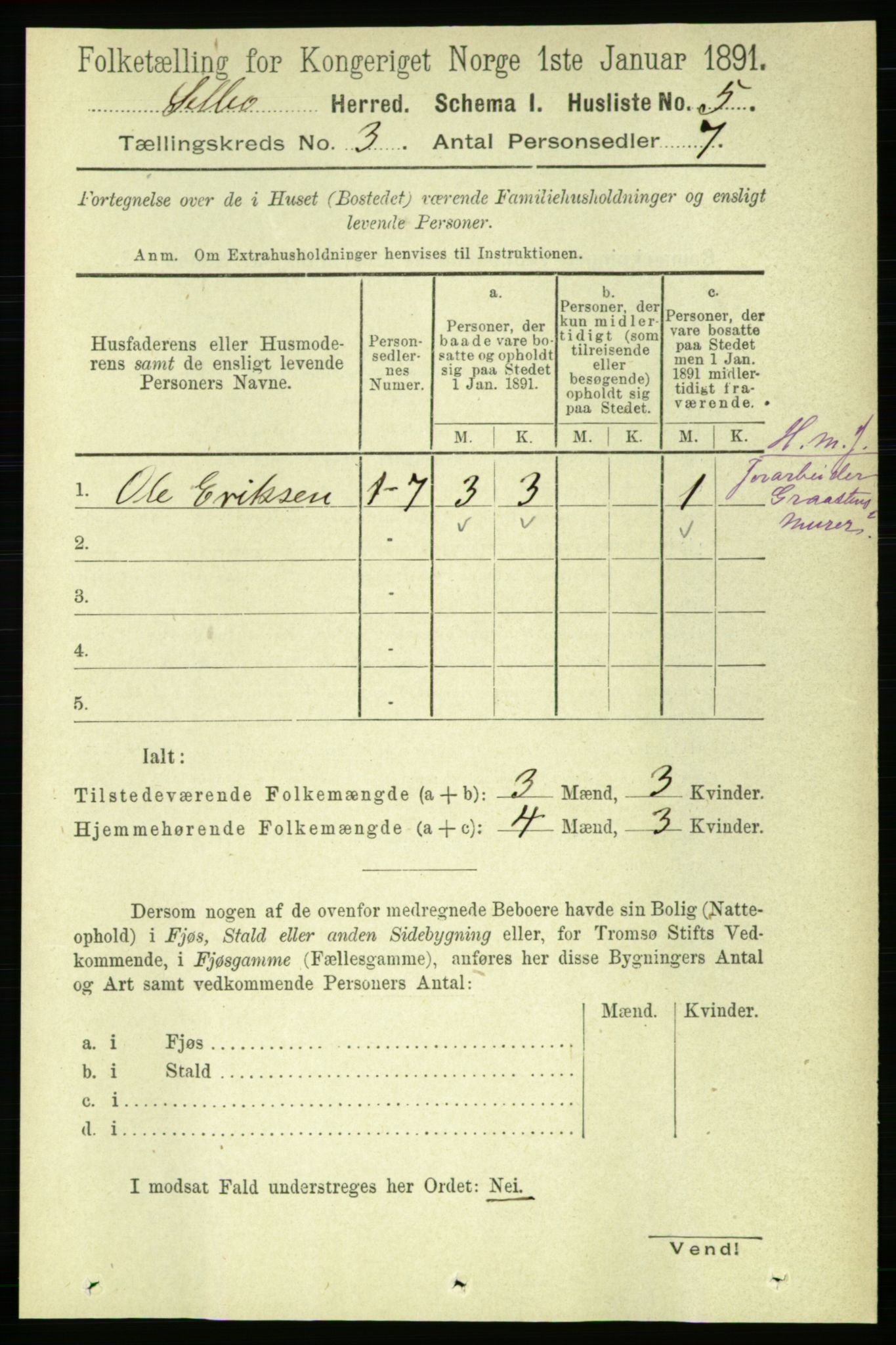 RA, 1891 census for 1664 Selbu, 1891, p. 580