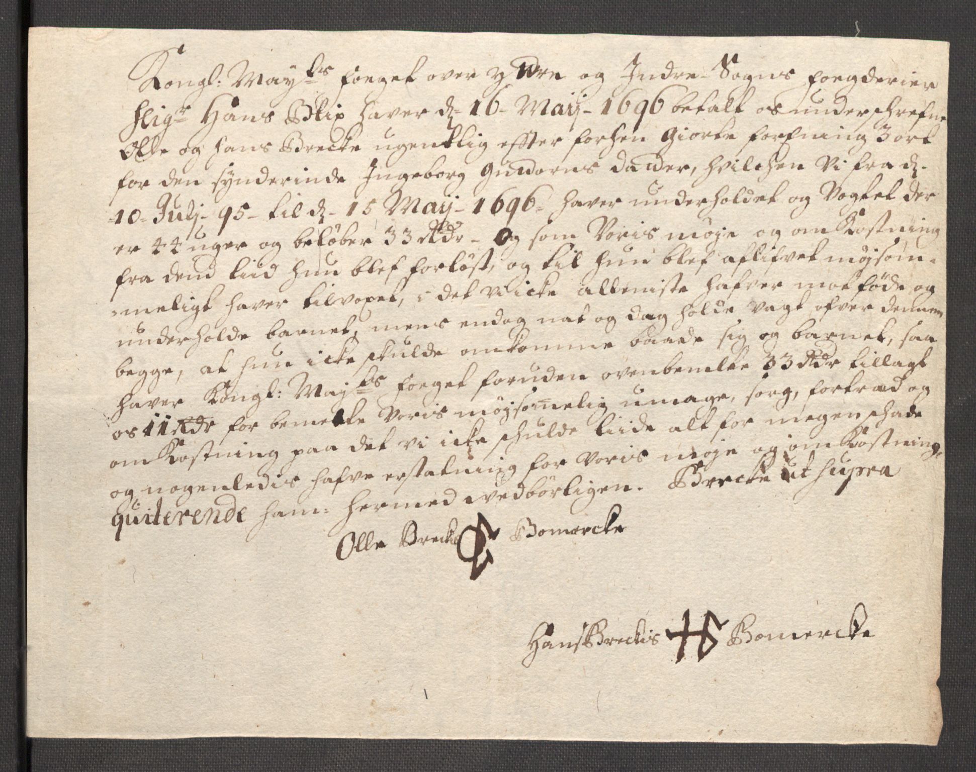 Rentekammeret inntil 1814, Reviderte regnskaper, Fogderegnskap, AV/RA-EA-4092/R52/L3309: Fogderegnskap Sogn, 1696-1697, p. 223