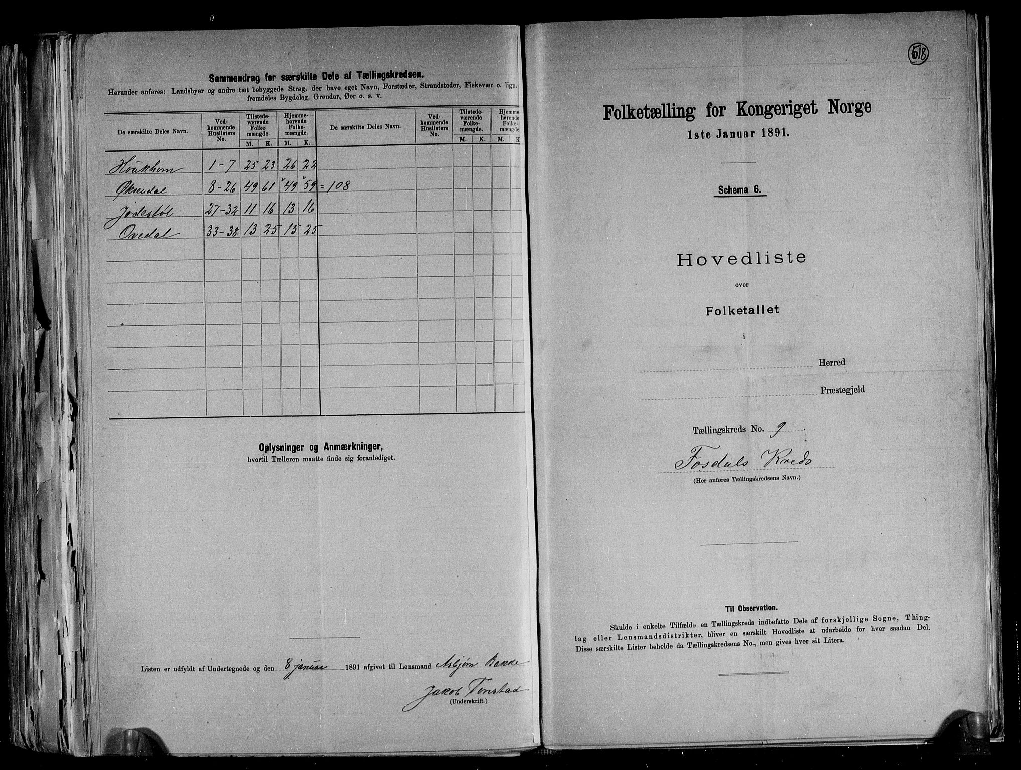 RA, 1891 census for 1045 Bakke, 1891, p. 21